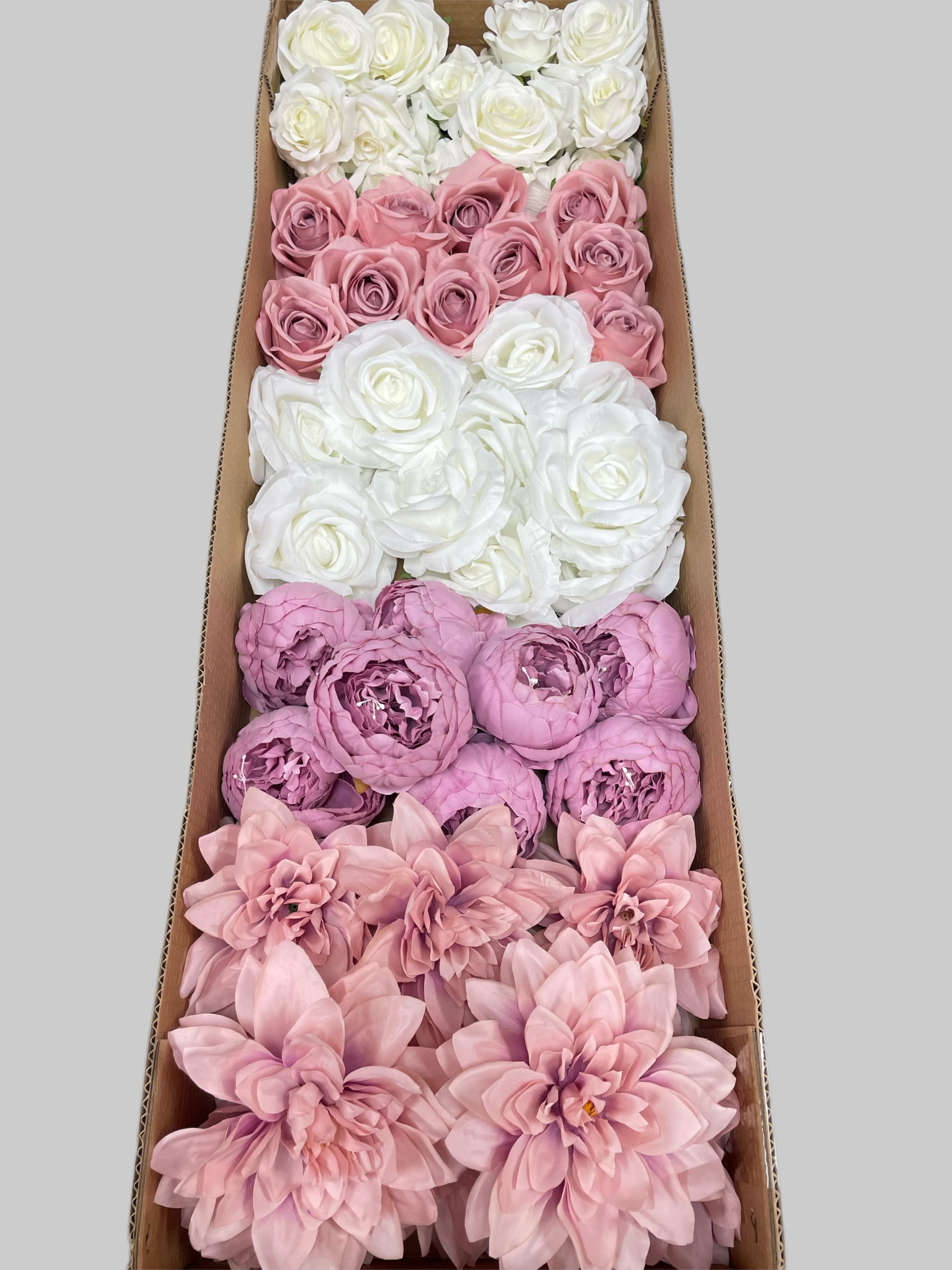 60/70 PCS Artificial Flower Heads (ES5B), Mixed Colors for Wedding & DIY Decor