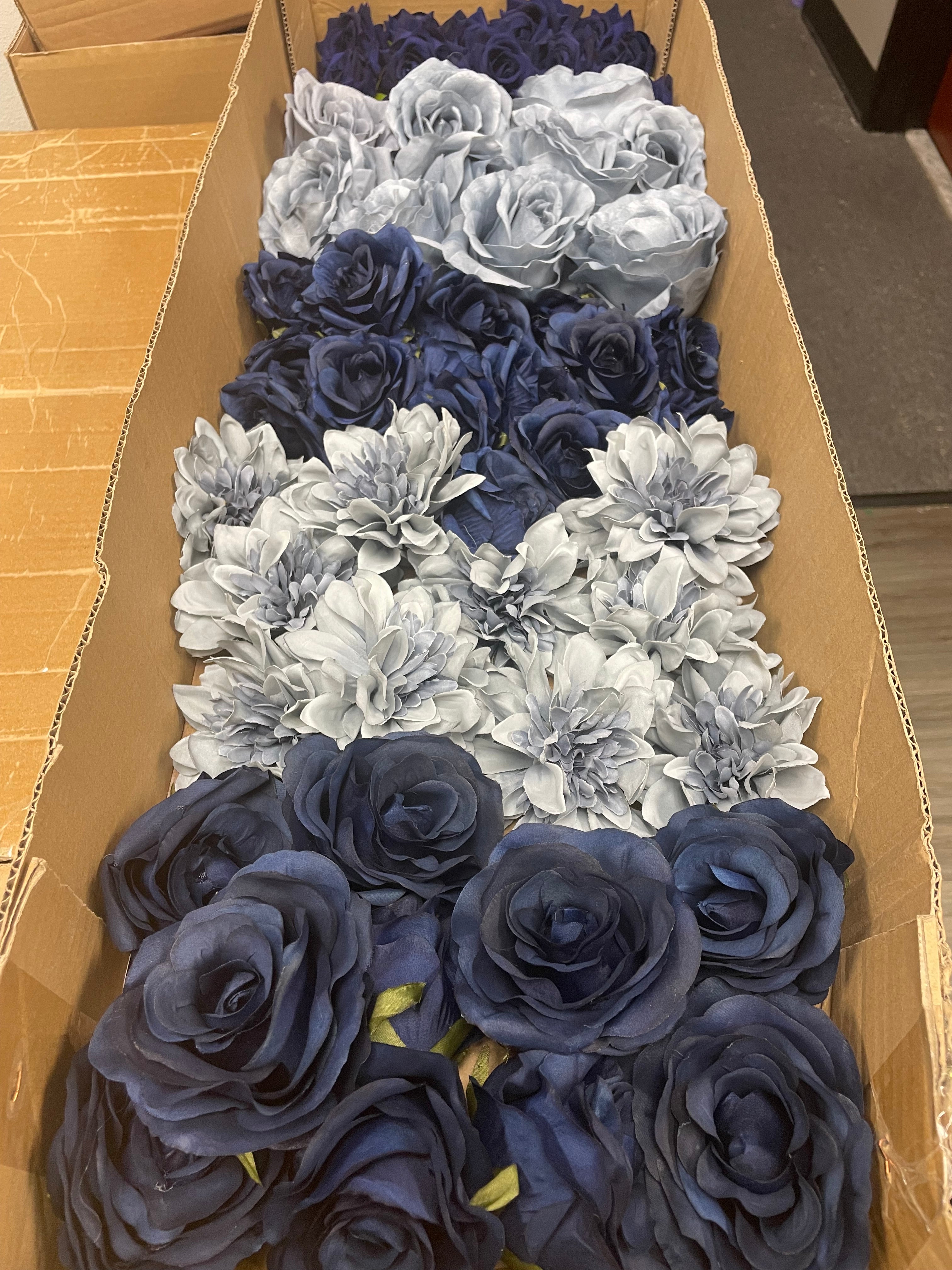 60/70 PCS Artificial Flower Heads (NS2), Mixed Colors for Wedding & DIY Decor