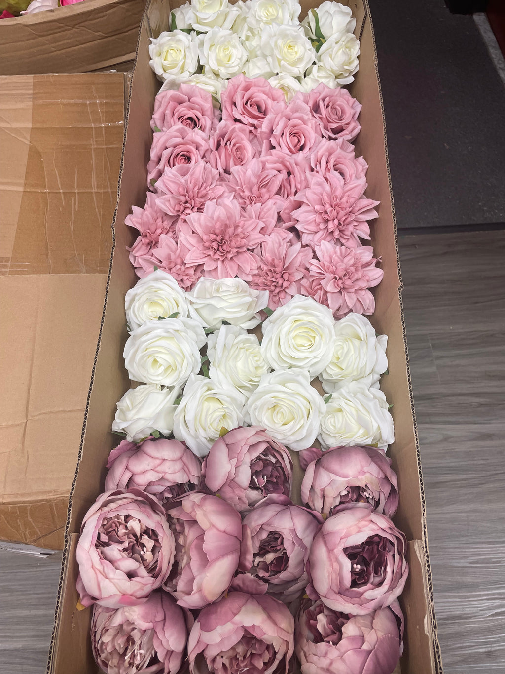 60/70 PCS Artificial Flower Heads(ES3), Mixed Colors for Wedding & DIY Decor