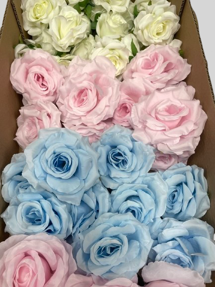 50/60 PCS Artificial Flower Heads(BS1), Mixed Colors for Wedding & DIY Decor