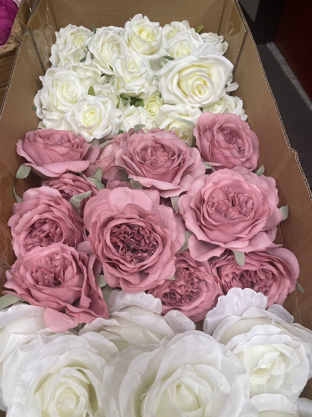 60/70 PCS Artificial Flower Heads(GS1) – Mixed Colors for Wedding & DIY Decor
