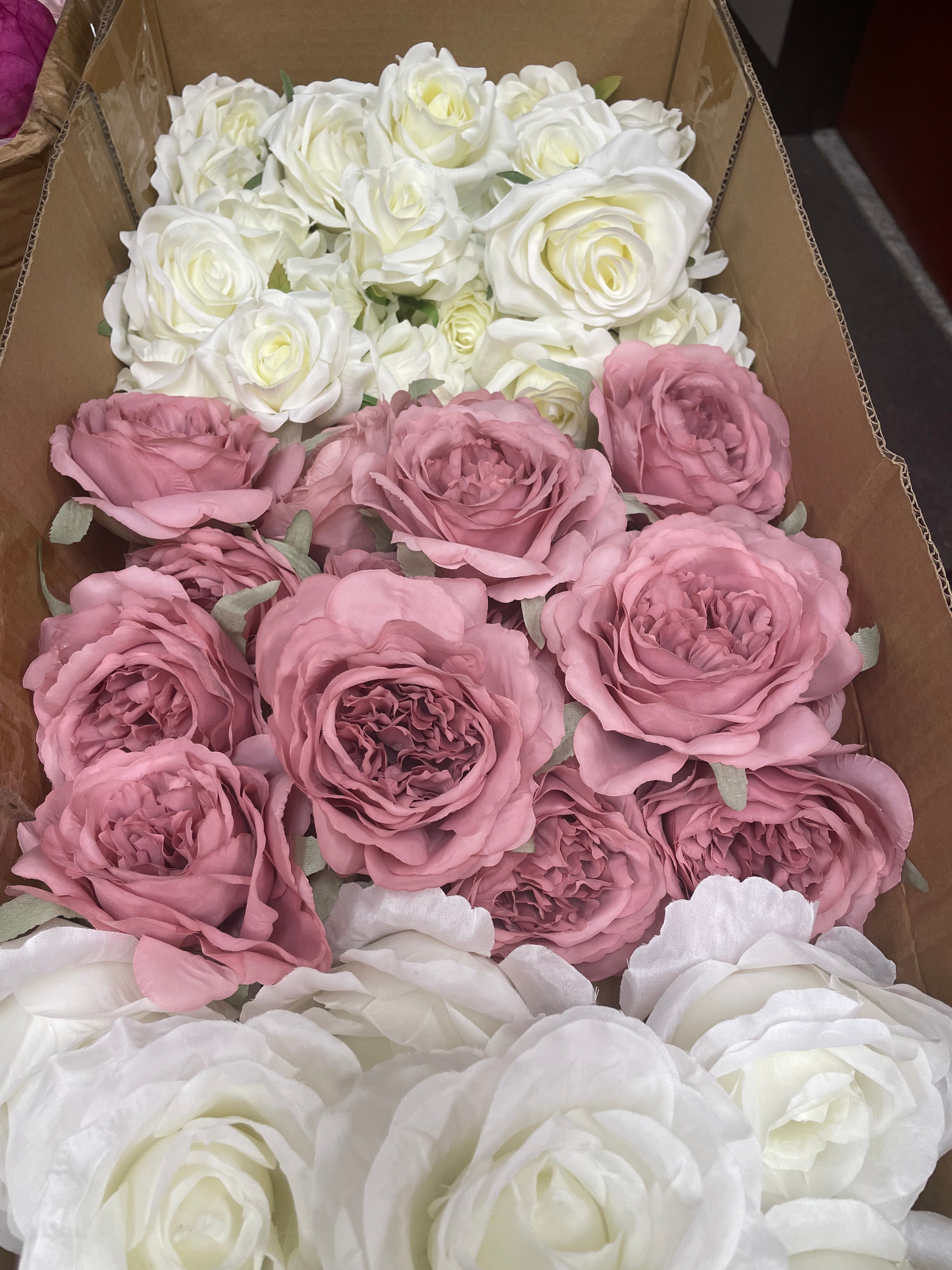60/70 PCS Artificial Flower Heads(GS1) – Mixed Colors for Wedding & DIY Decor