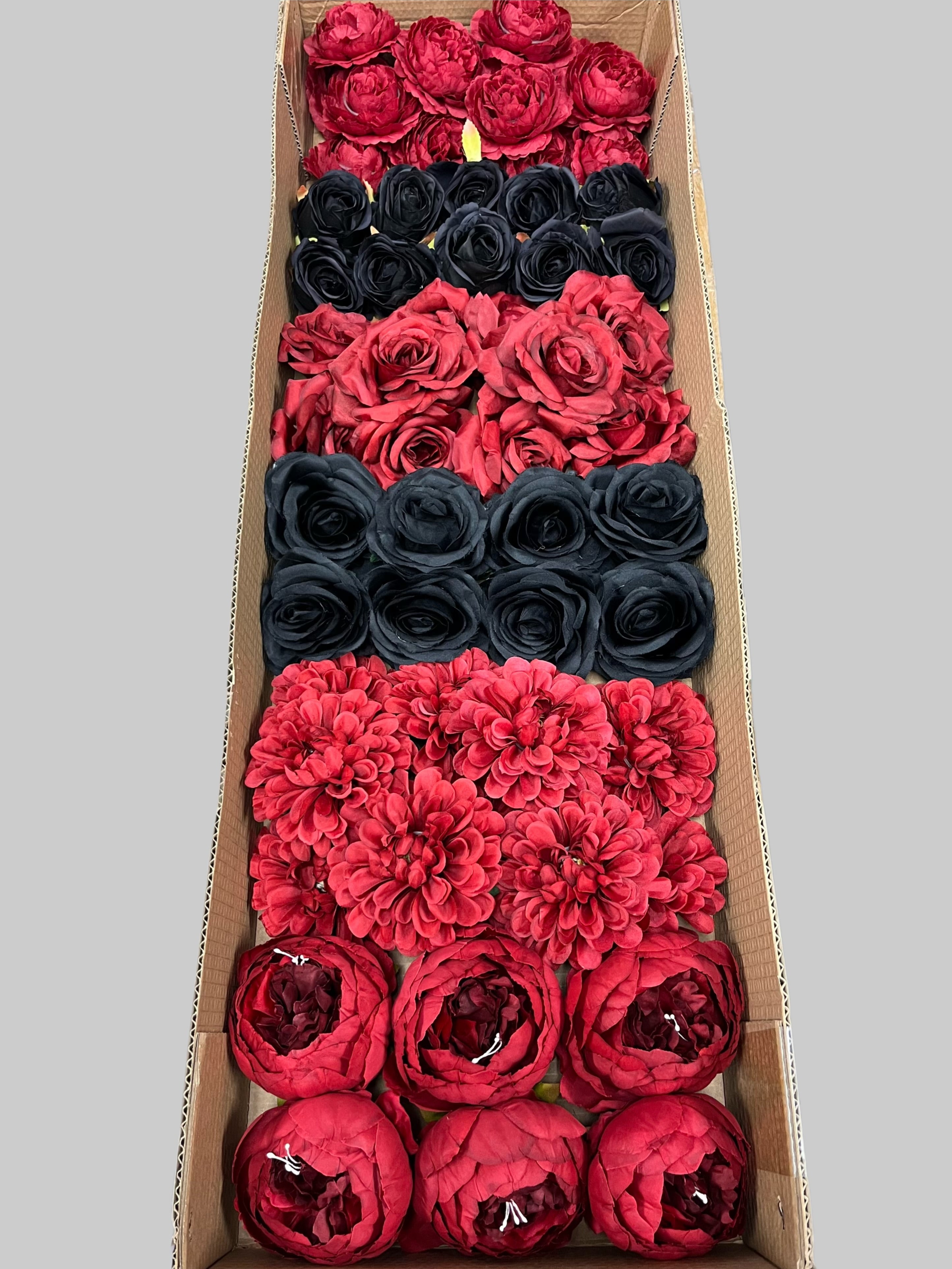 50/60 PCS Artificial Flower Heads (RH1), Mixed Colors for Wedding & DIY Decor