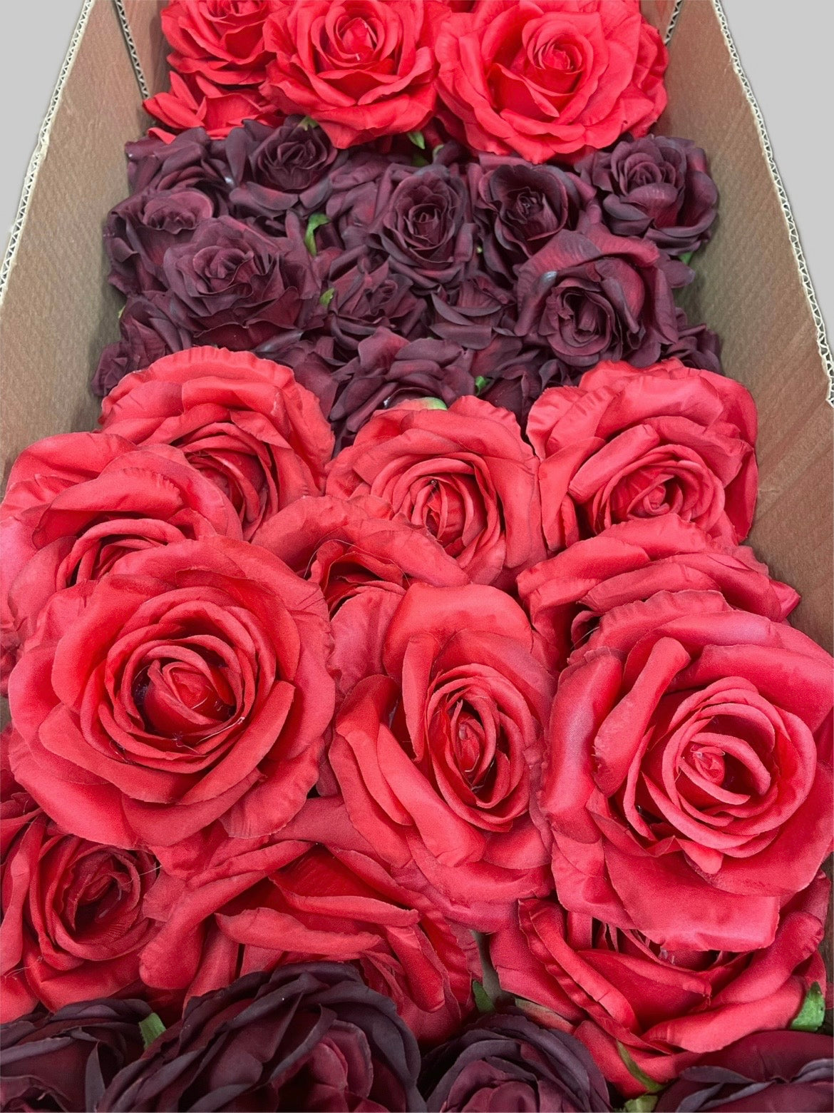 50/60 PCS Artificial Flower Heads (RB1), Mixed Colors for Wedding & DIY Decor