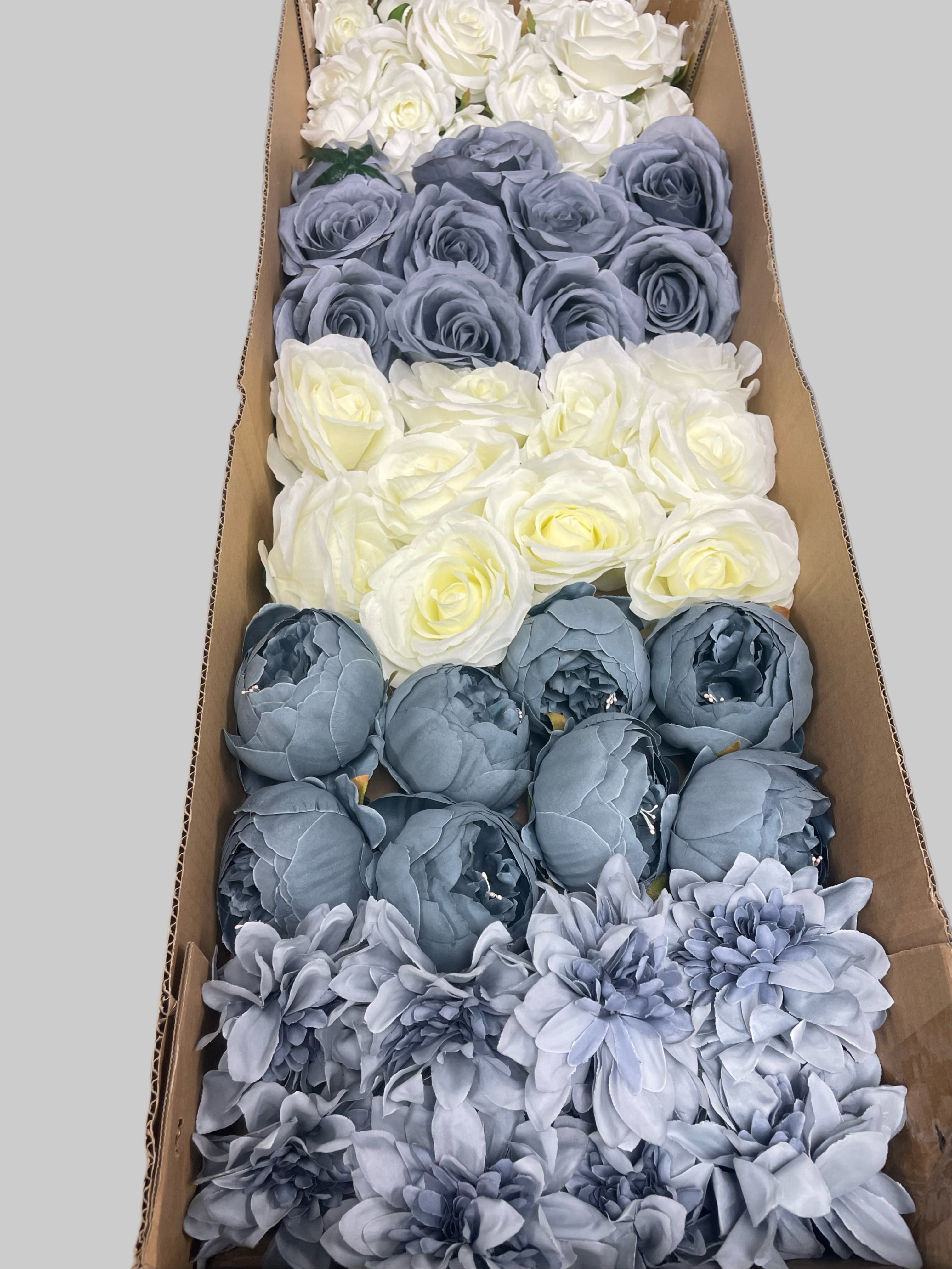 60/70 PCS Artificial Flower Heads (DS3BC), Mixed Colors for Wedding & DIY Decor