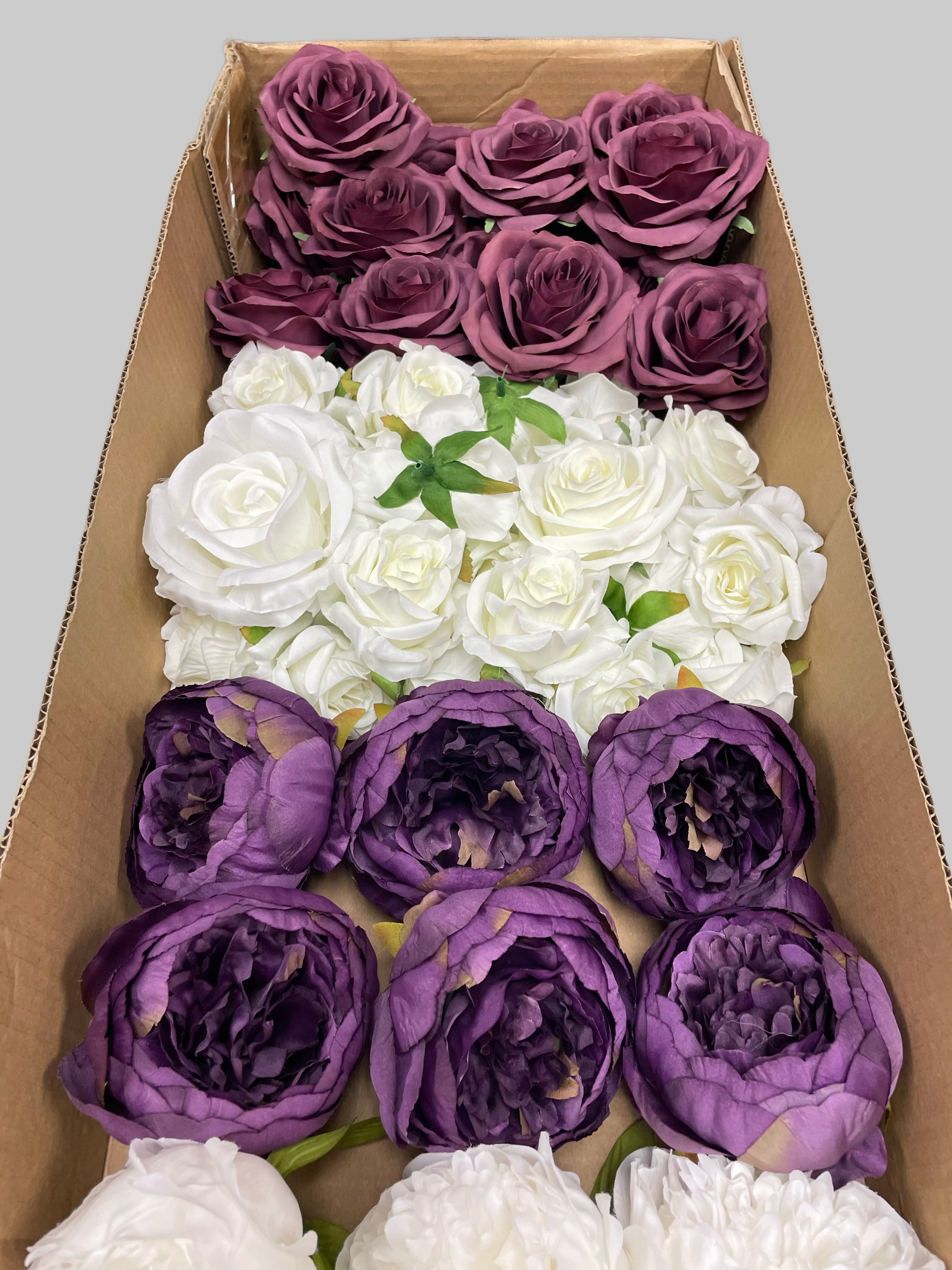 60/70 PCS Artificial Flower Heads (ZS7), Mixed Colors for Wedding & DIY Decor