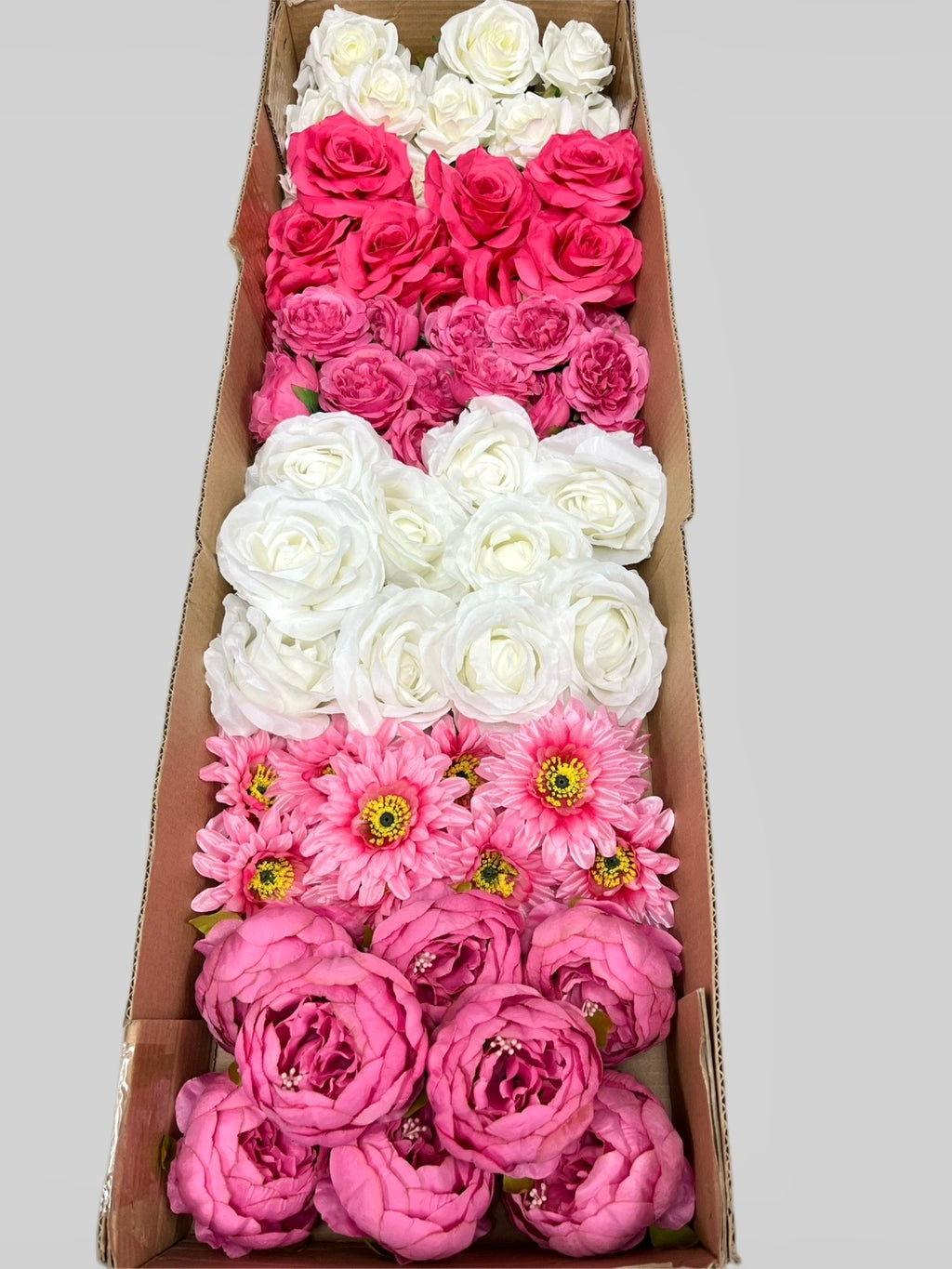 60/70 PCS Artificial Flower Heads (AS11), Mixed Colors for Wedding & DIY Decor