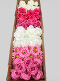 60/70 PCS Artificial Flower Heads (AS10), Mixed Colors for Wedding & DIY Decor