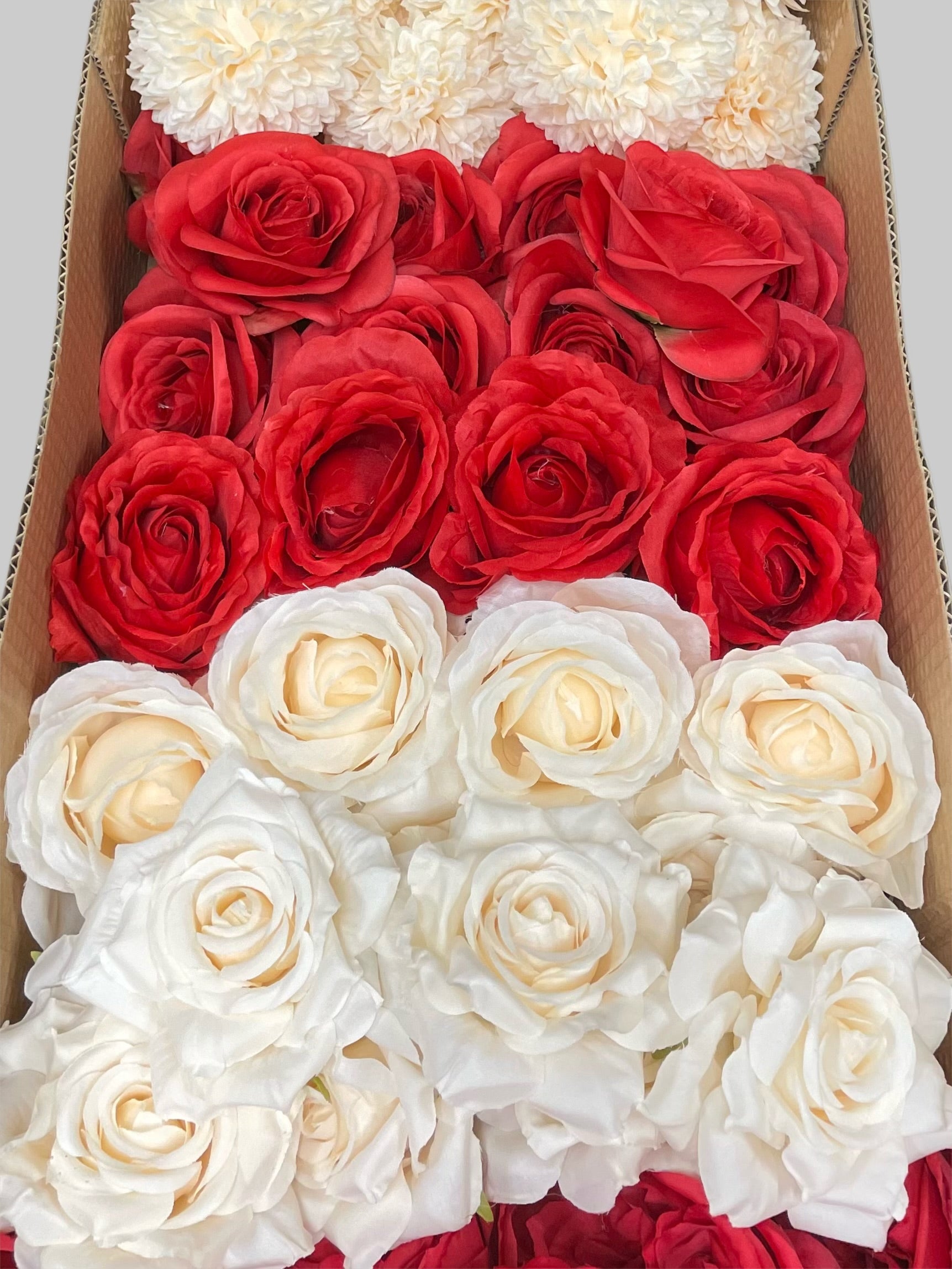 60/70 PCS Artificial Flower Heads (RM1AH), Mixed Colors for Wedding & DIY Decor