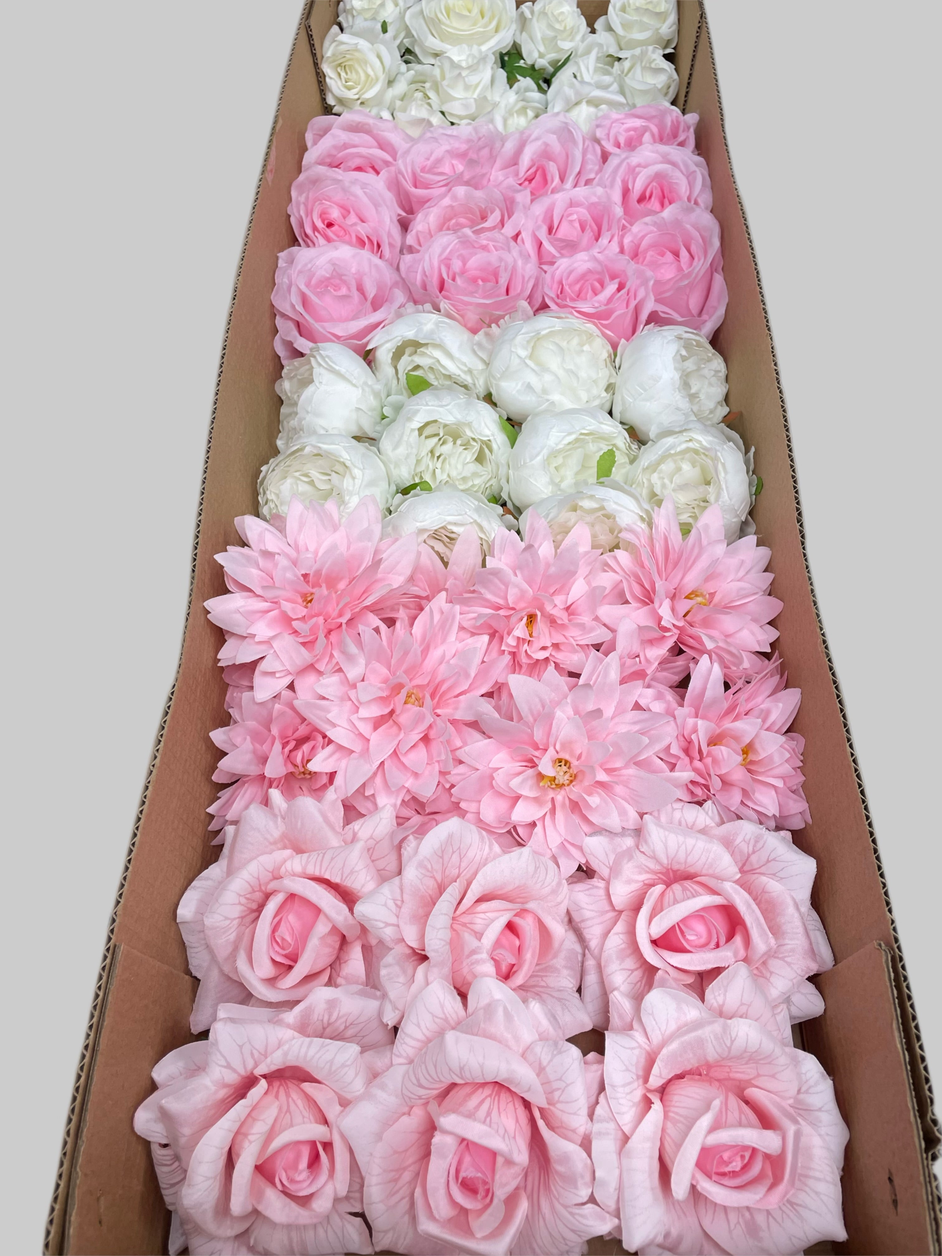 60/70 PCS Artificial Flower Heads (HS1), Mixed Colors for Wedding & DIY Decor