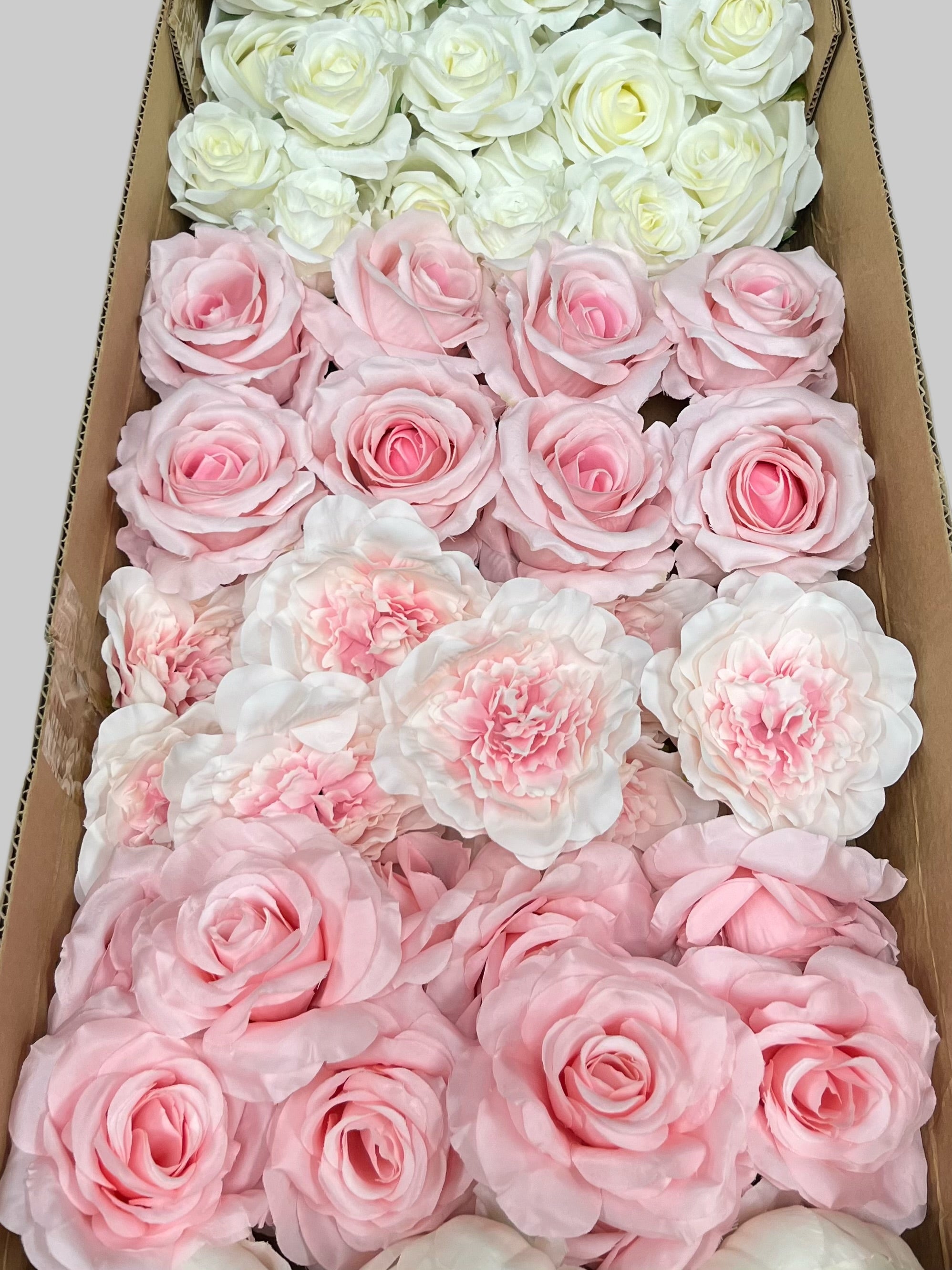60/70 PCS Artificial Flower Heads (HS4), Mixed Colors for Wedding & DIY Decor