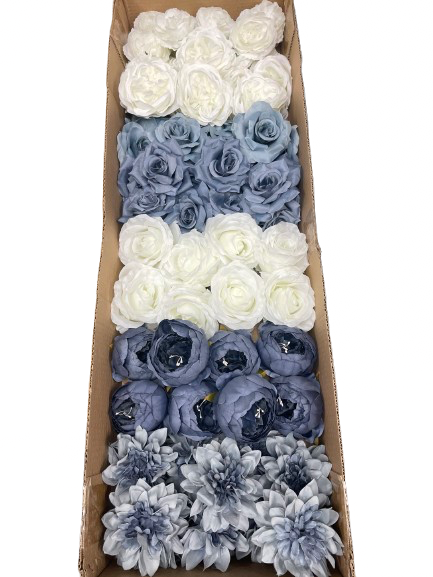 50/60 PCS Artificial Flower Heads (DS1DG), Mixed Colors for Wedding & DIY Decor