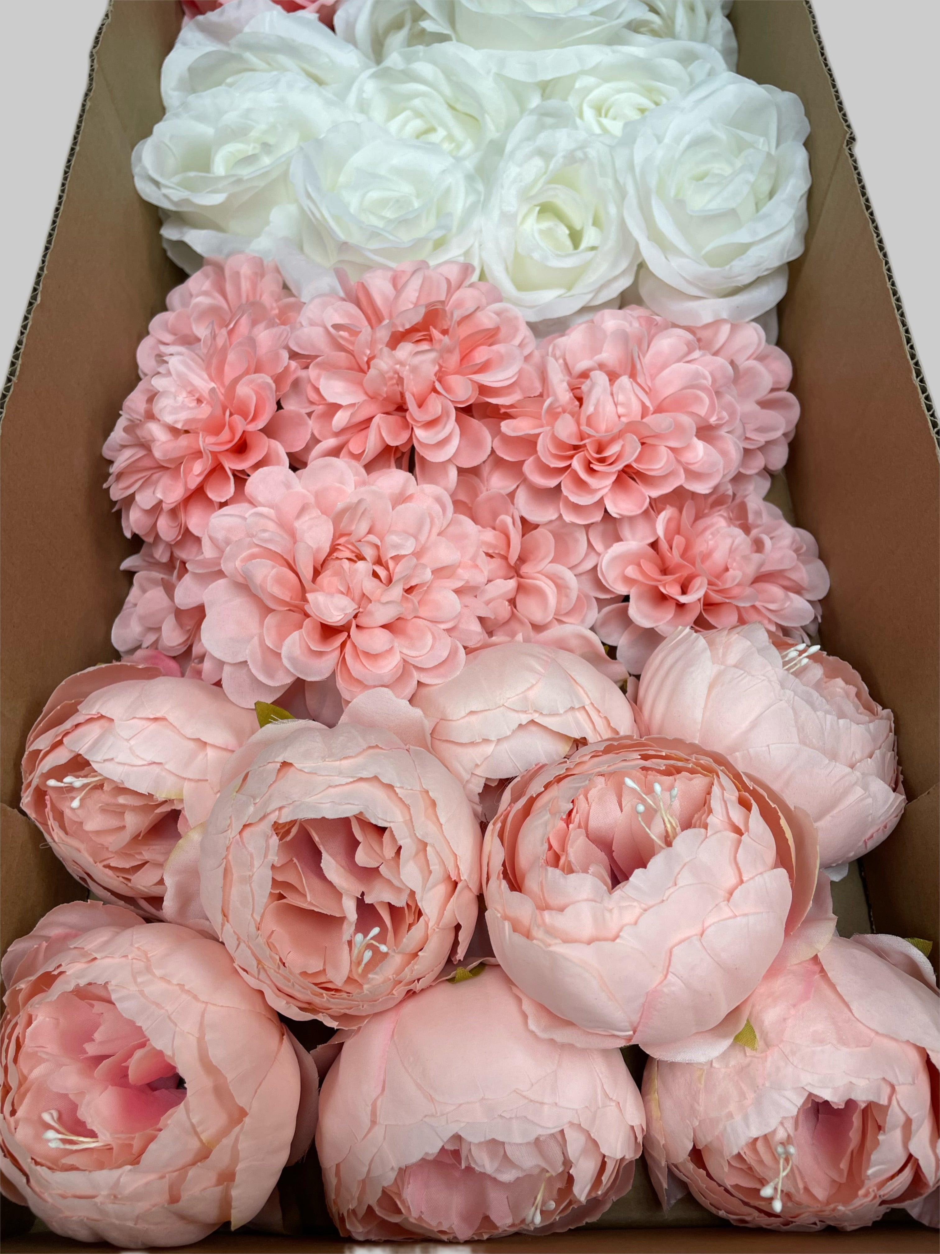 60/70 PCS Artificial Flower Heads (PS3), Mixed Colors for Wedding & DIY Decor