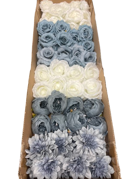 50/60 PCS Artificial Flower Heads (DS1AC), Mixed Colors for Wedding & DIY Decor