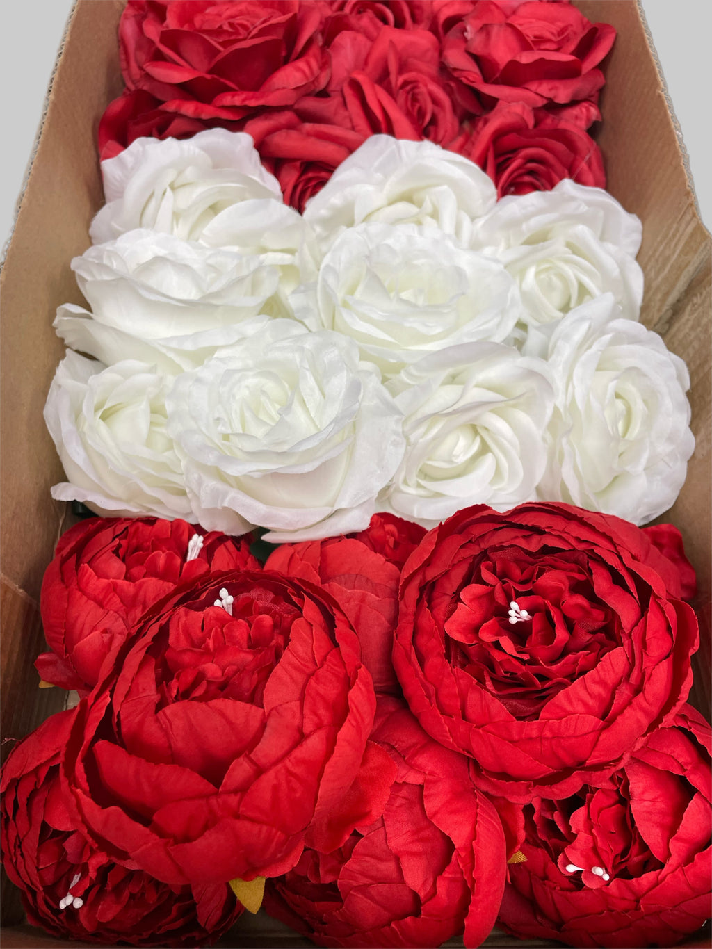 60/70 PCS Artificial Flower Heads (RS1), Mixed Colors for Wedding & DIY Decor