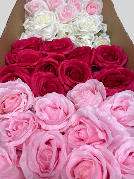 50/60 PCS Artificial Flower Heads (AS1BC), Mixed Colors for Wedding & DIY Decor