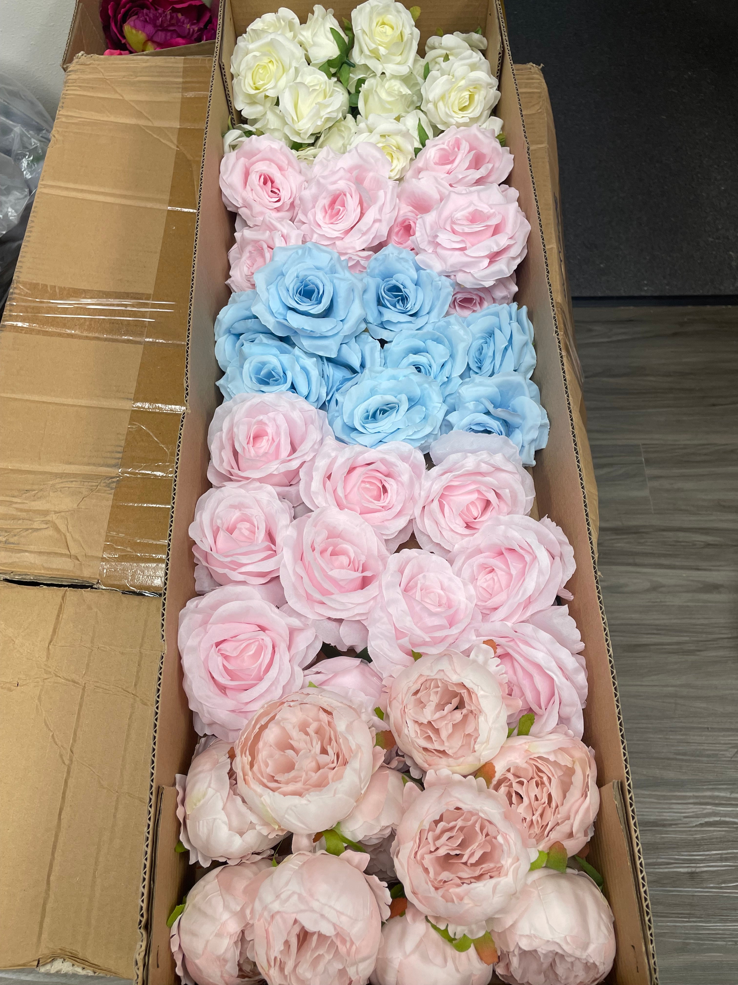 60/70 PCS Artificial Flower Heads(BS2) – Mixed Colors for Wedding & DIY Decor