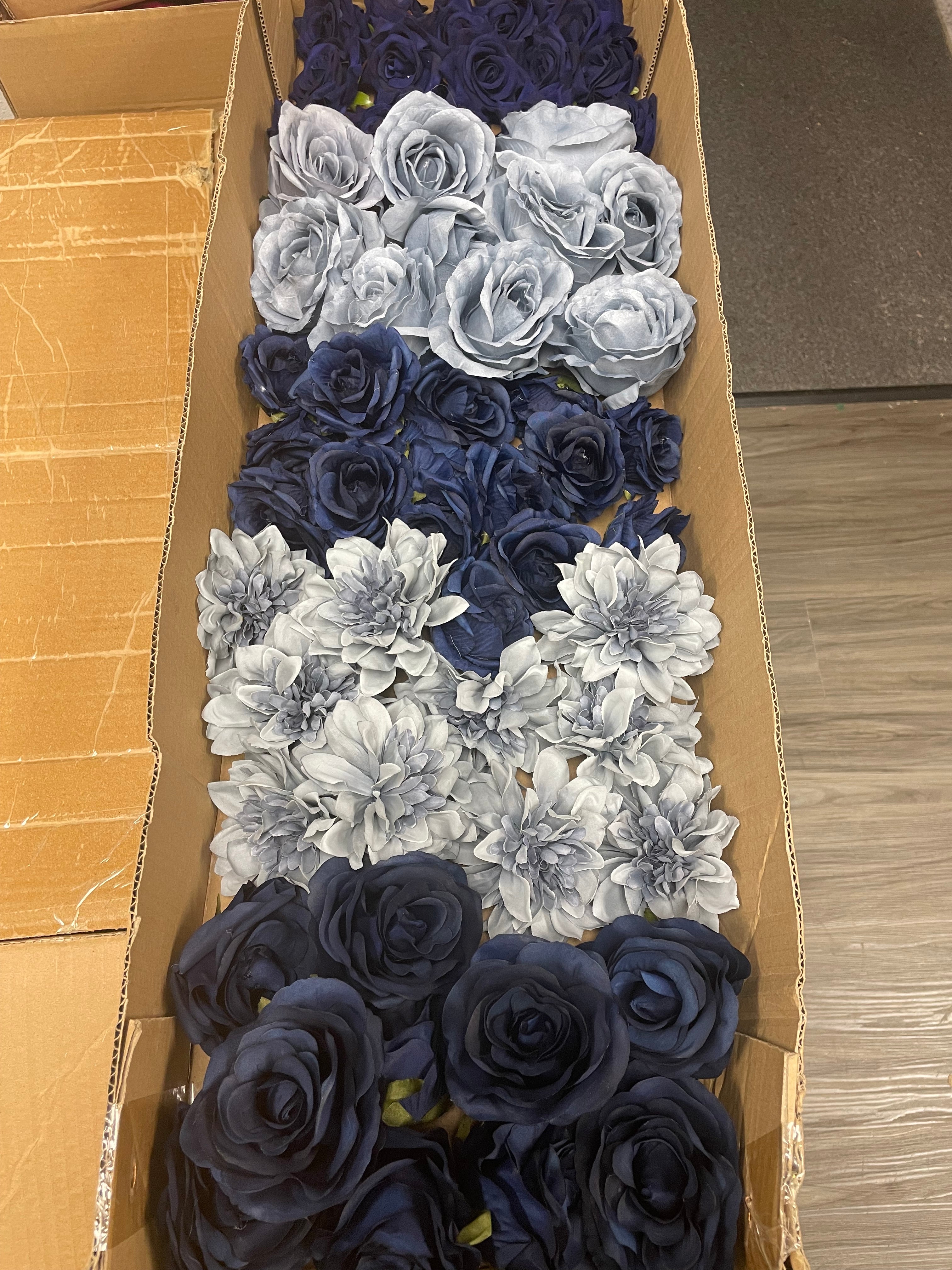 60/70 PCS Artificial Flower Heads (NS2), Mixed Colors for Wedding & DIY Decor