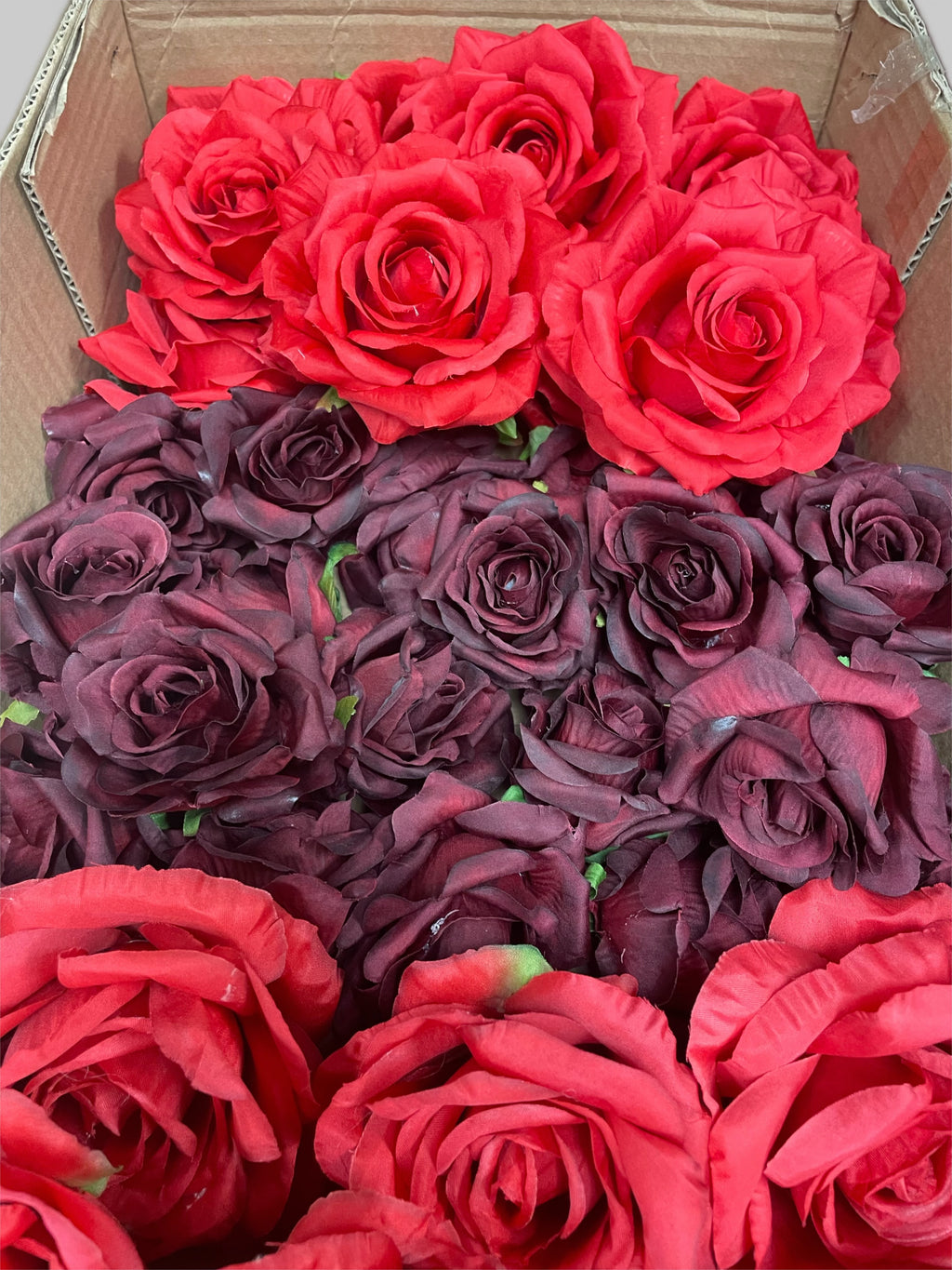 50/60 PCS Artificial Flower Heads (RB1), Mixed Colors for Wedding & DIY Decor