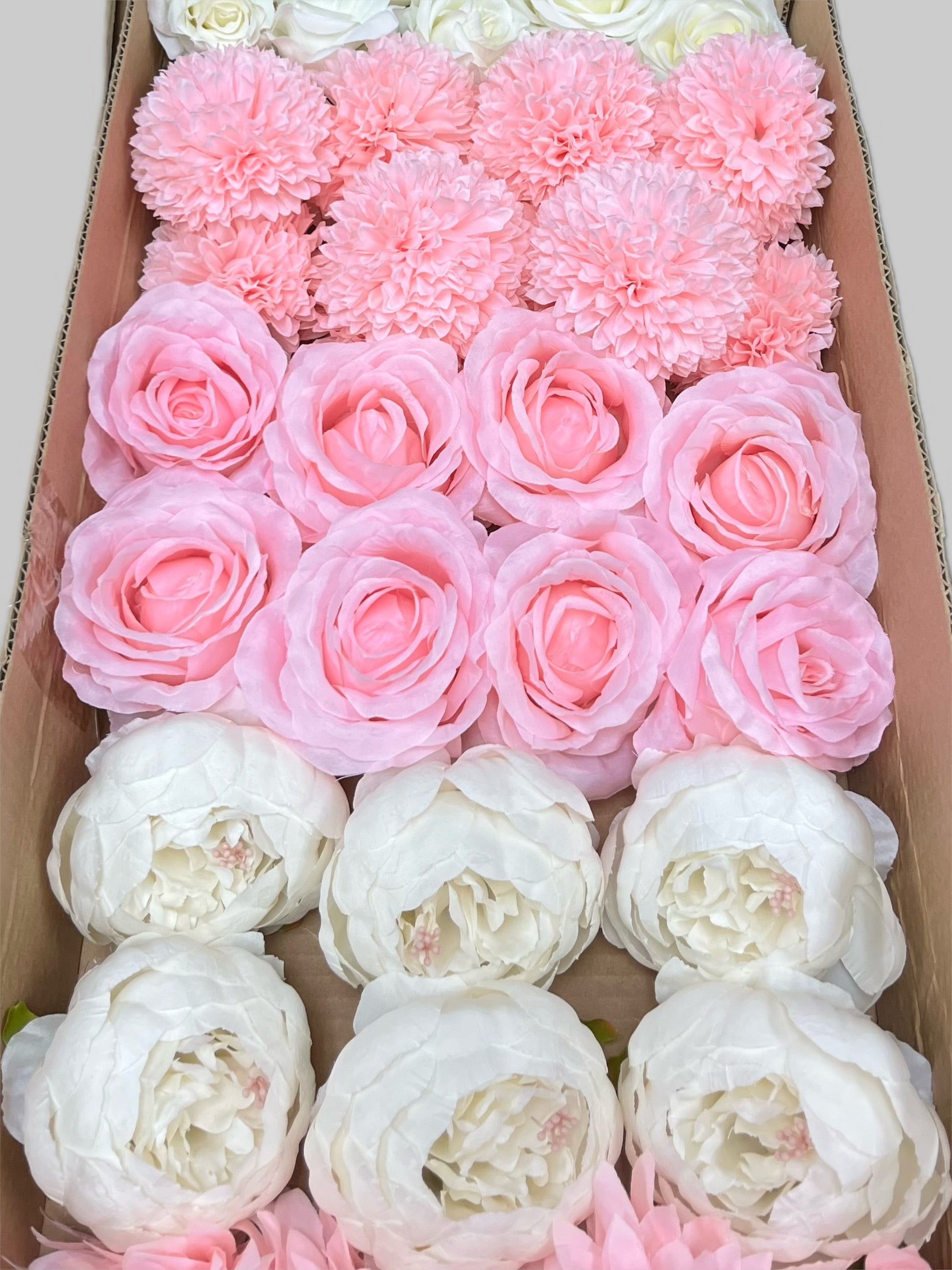 60/70 PCS Artificial Flower Heads (HS6), Mixed Colors for Wedding & DIY Decor