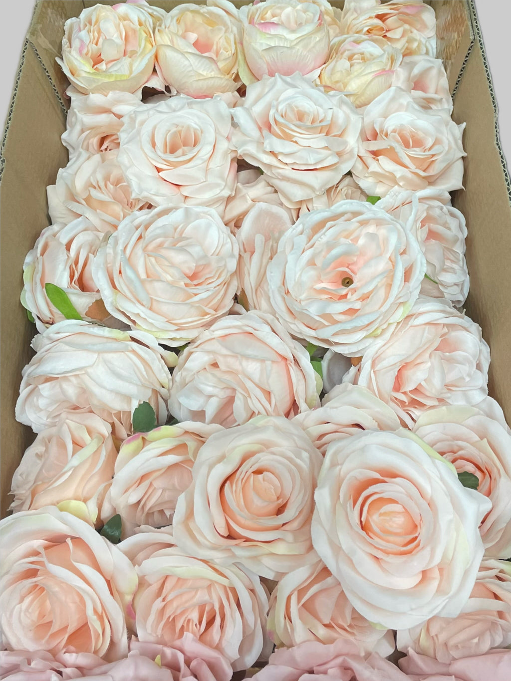 50/60 PCS All Nude Pink & Nude Beige Assorted Artificial Flower Heads (AM1), Peonies & Rose