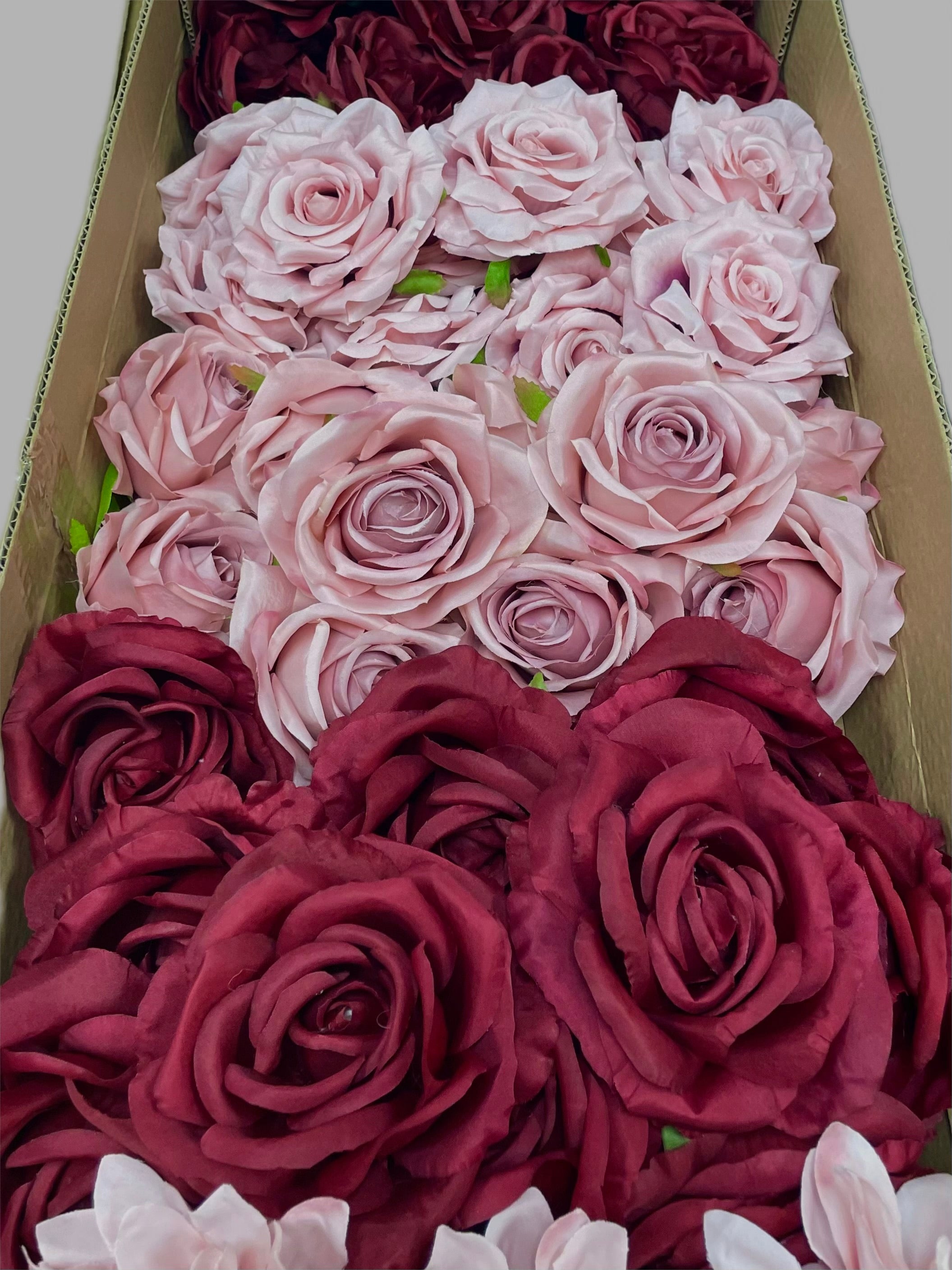 60/70 PCS Artificial Flower Heads (BP1CE), Mixed Colors for Wedding & DIY Decor