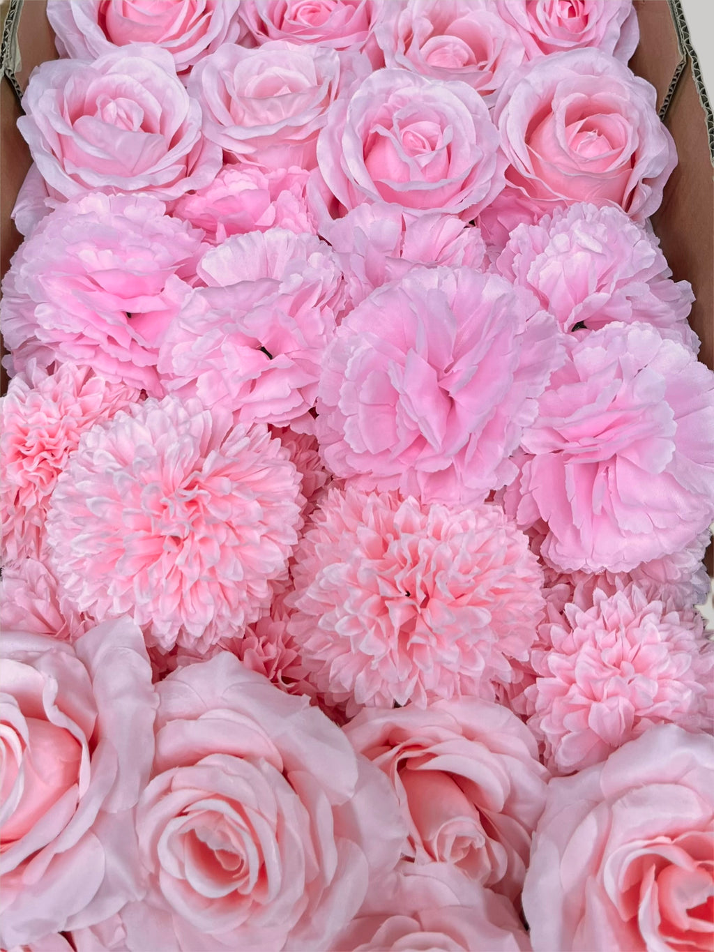 60 PCS All Pink Assorted Artificial Flower Heads (AP1AD2), Peonies, Rose, Dahlia, Carnation
