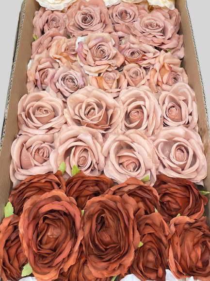 50/60 PCS Artificial Flower Heads (OS2A), Mixed Colors for Wedding & DIY Decor