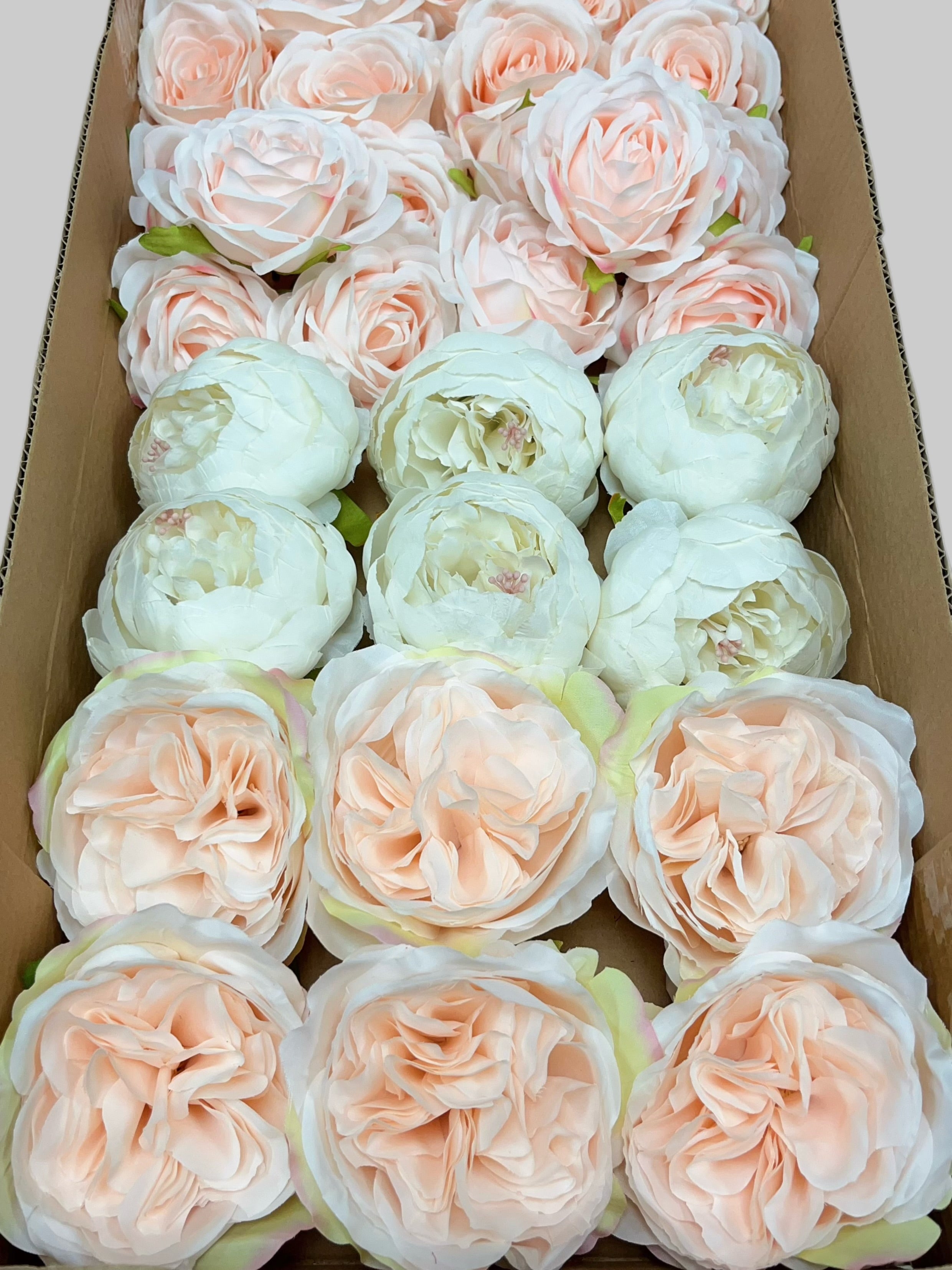 60/70 PCS Artificial Flower Heads (HS9), Mixed Colors for Wedding & DIY Decor