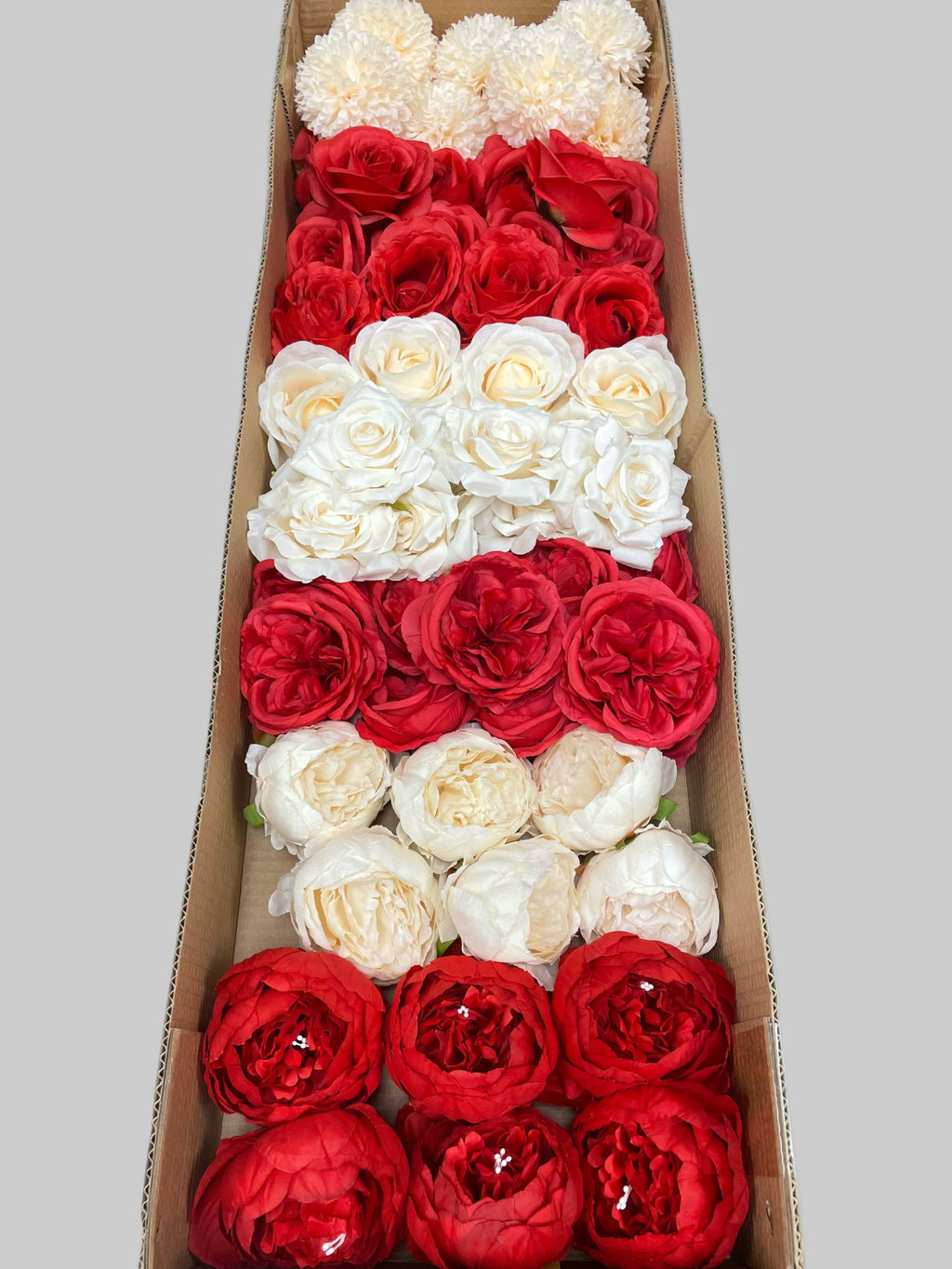 60/70 PCS Artificial Flower Heads (RM1AH), Mixed Colors for Wedding & DIY Decor