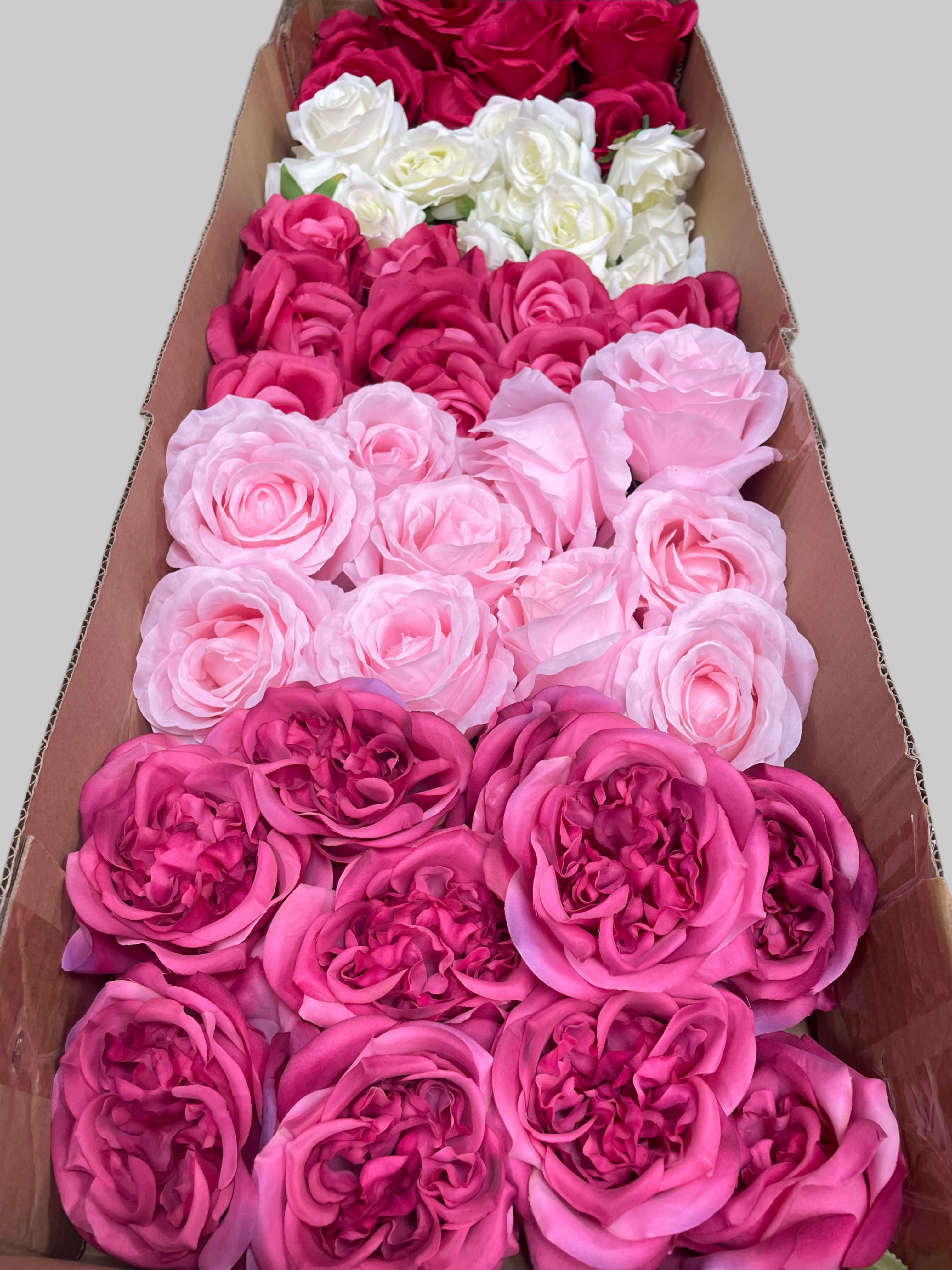 60/70 PCS Artificial Flower Heads (AS6), Mixed Colors for Wedding & DIY Decor