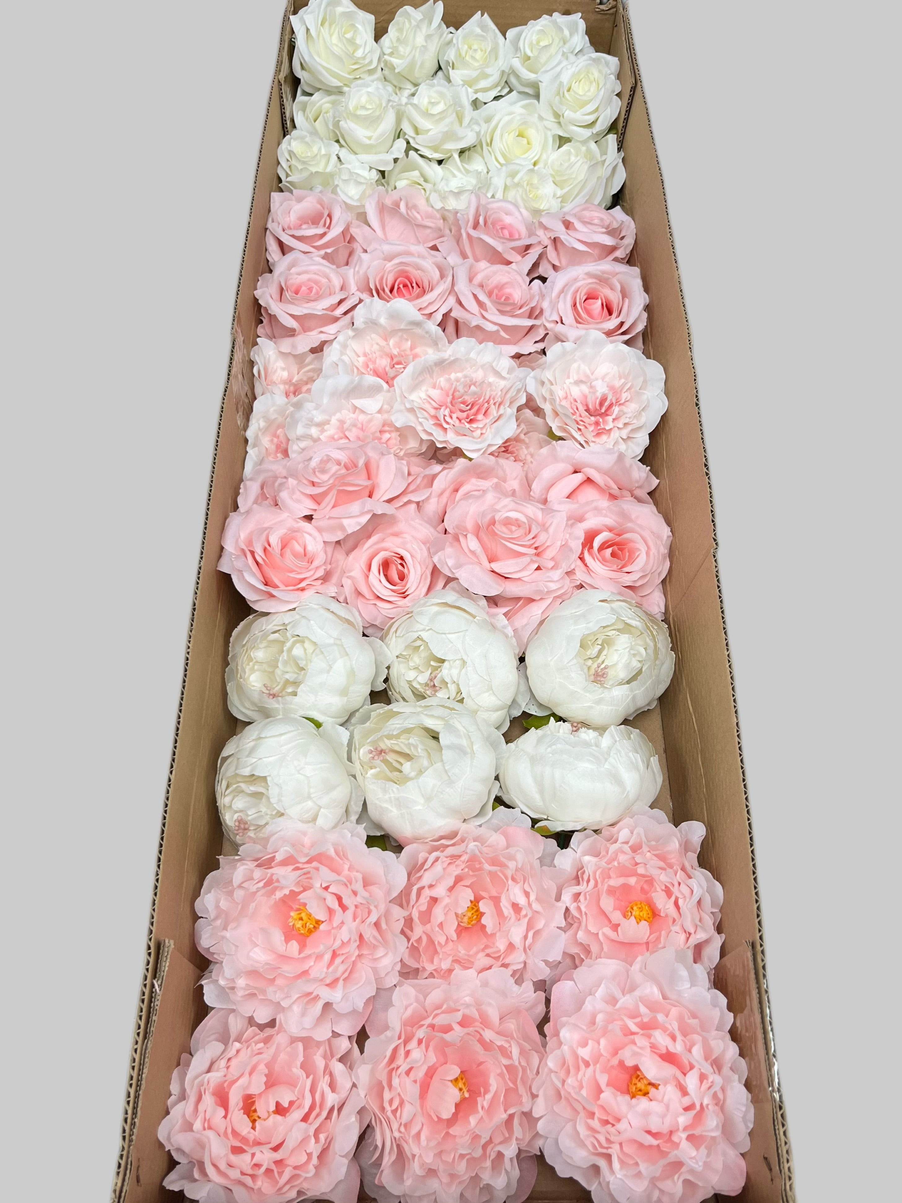 60/70 PCS Artificial Flower Heads (HS4), Mixed Colors for Wedding & DIY Decor