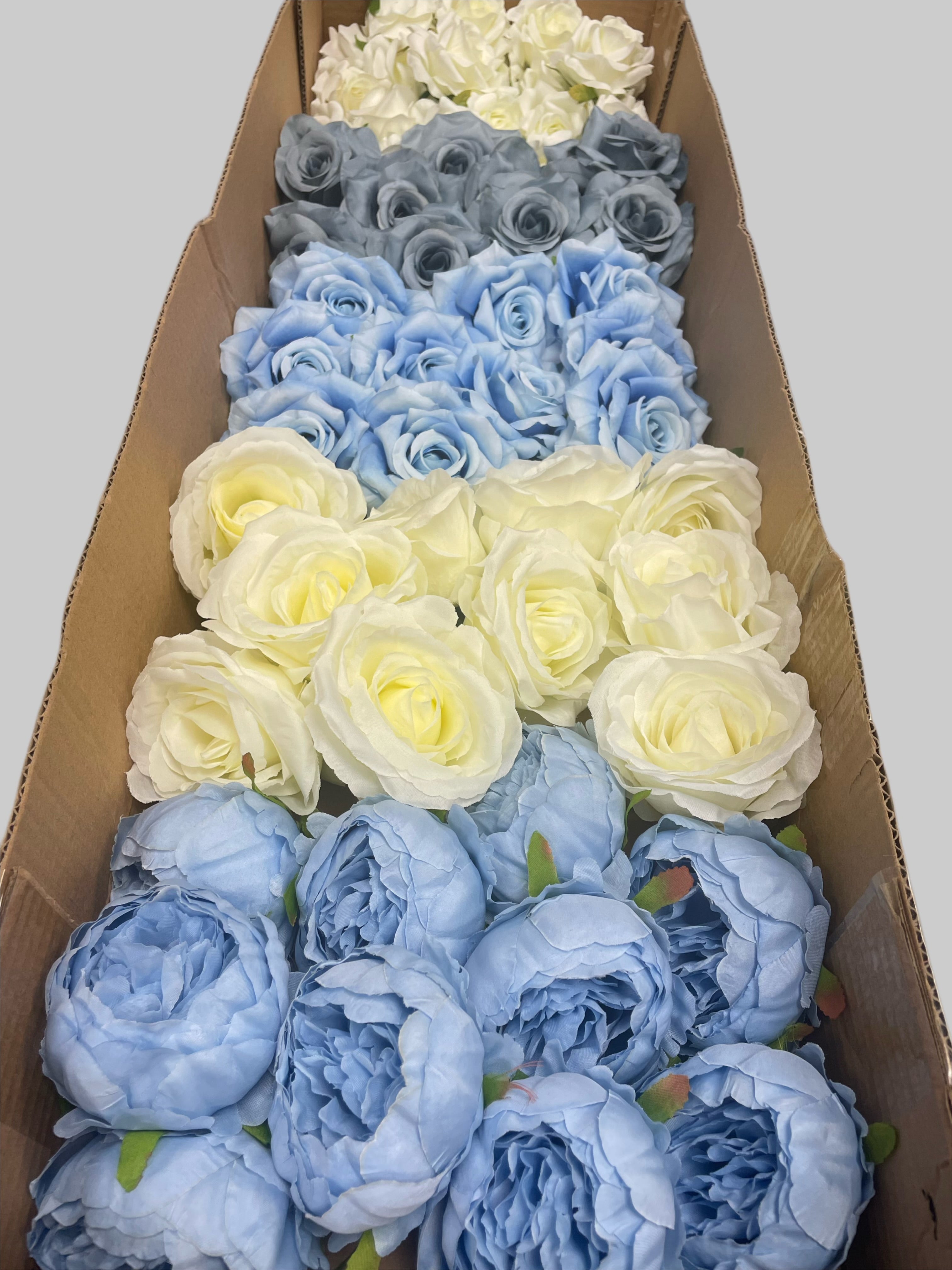60/70 PCS Artificial Flower Heads(LS3) – Mixed Colors for Wedding & DIY Decor