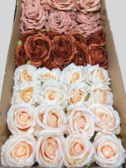 60/70 PCS Artificial Flower Heads (OS2AH), Mixed Colors for Wedding & DIY Decor