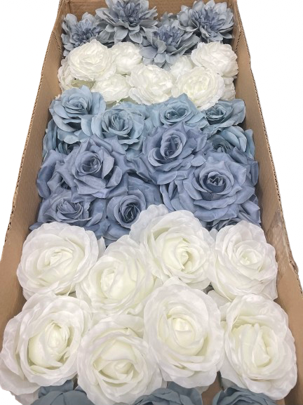 50/60 PCS Artificial Flower Heads (DS4), Mixed Colors for Wedding & DIY Decor