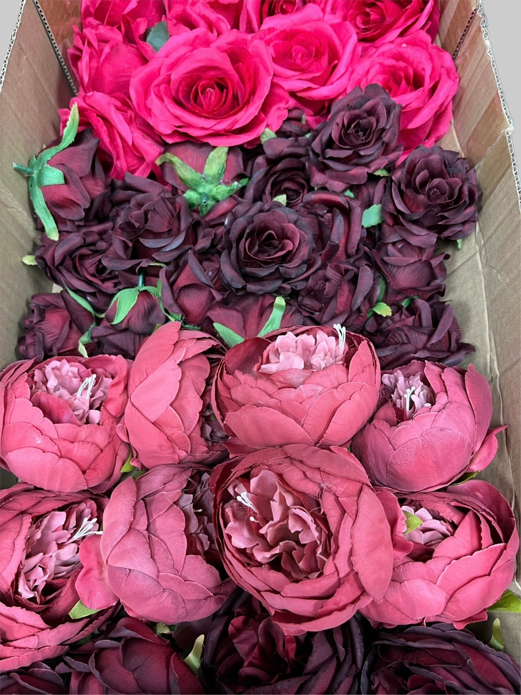 50/60 PCS Artificial Flower Heads (HB1), Mixed Colors for Wedding & DIY Decor