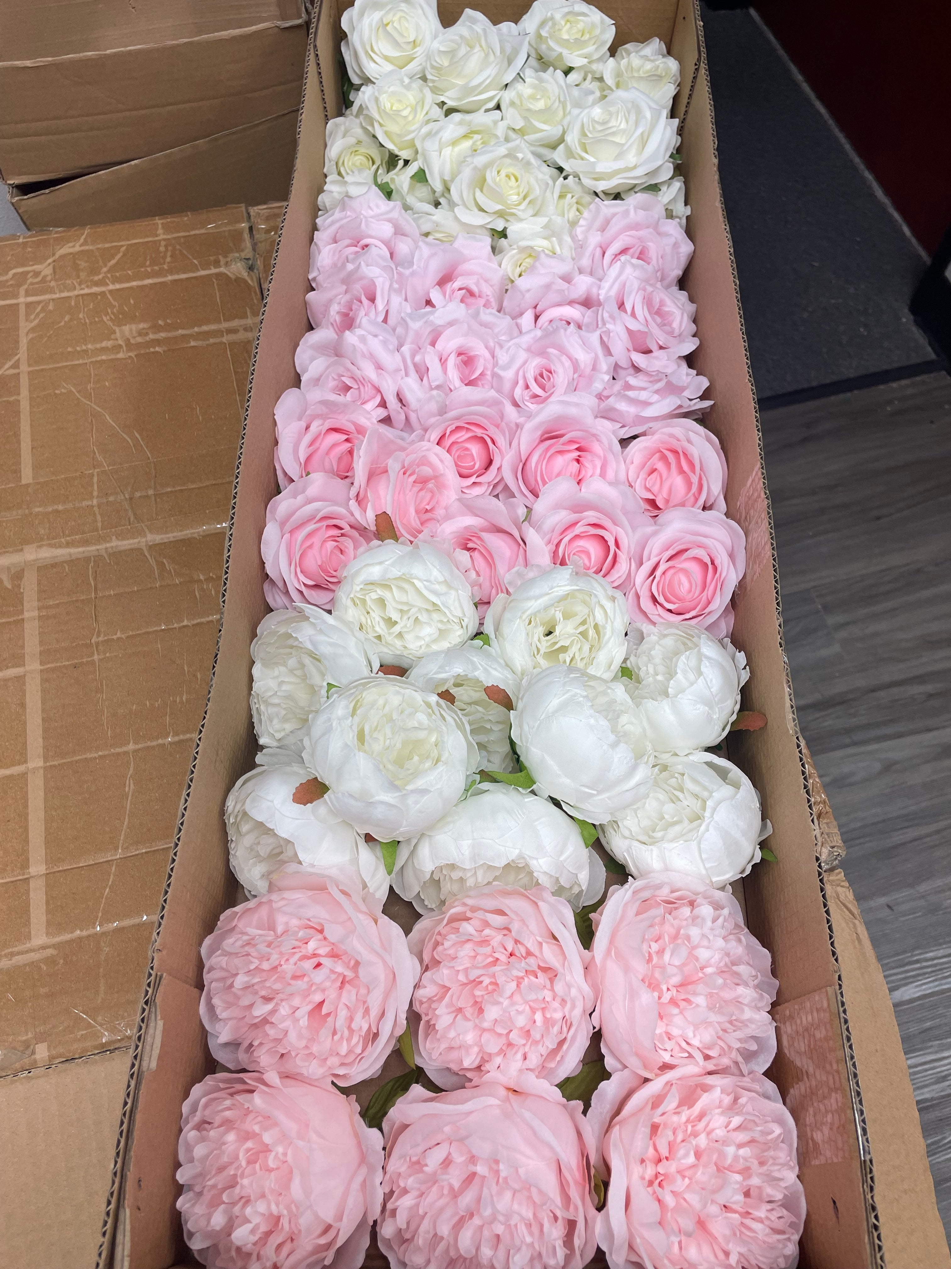 60/70 PCS Artificial Flower Heads(CS3B) – Mixed Colors for Wedding & DIY Decor