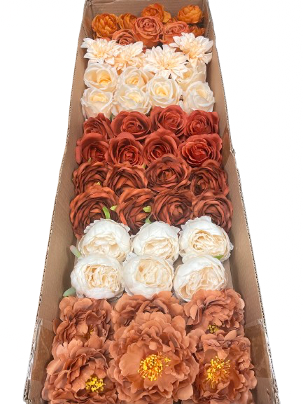 50/60 PCS Artificial Flower Heads(FS2), Mixed Colors for Wedding & DIY Decor