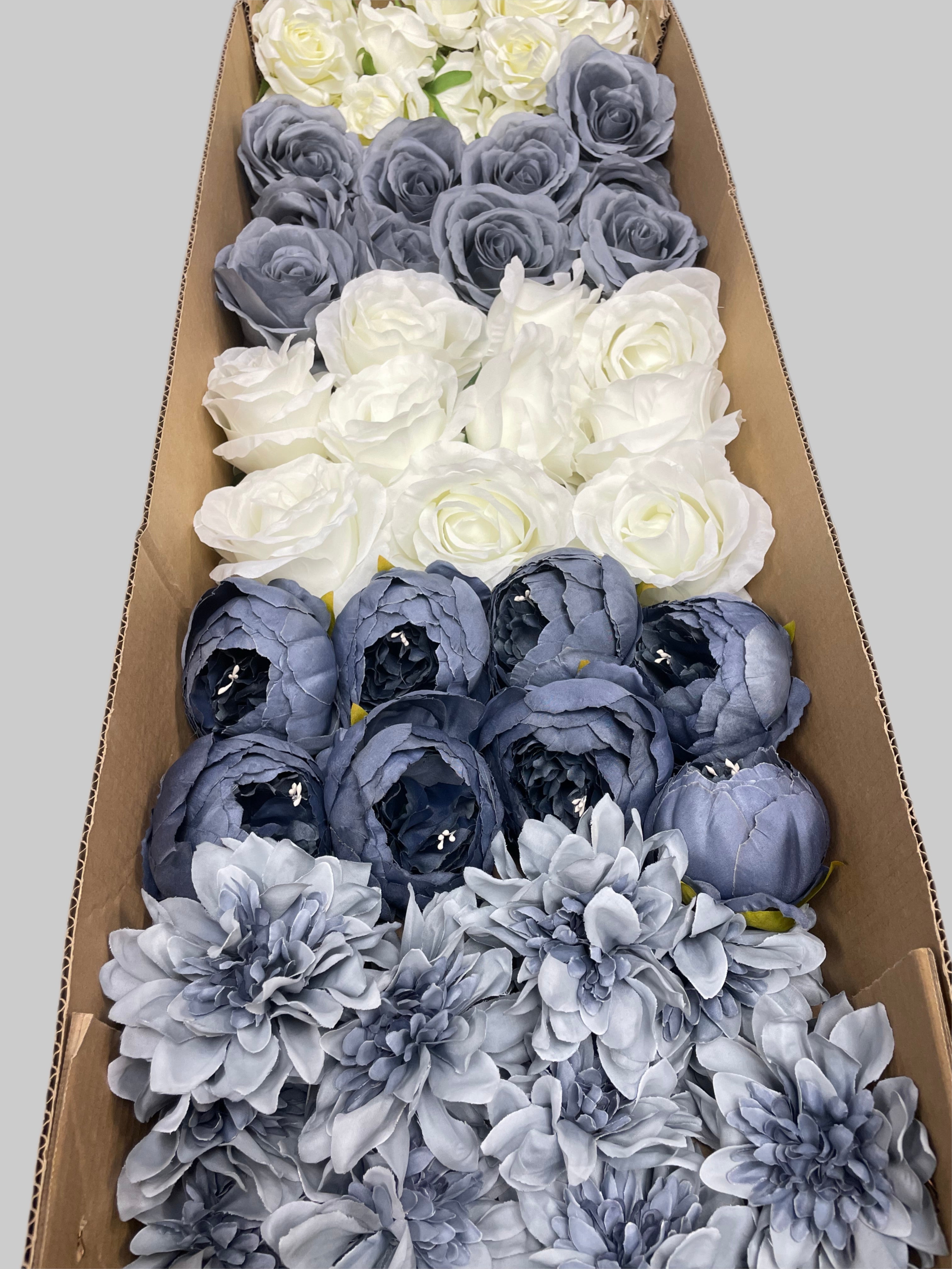 60/70 PCS Artificial Flower Heads(DS3), Mixed Colors for Wedding & DIY Decor