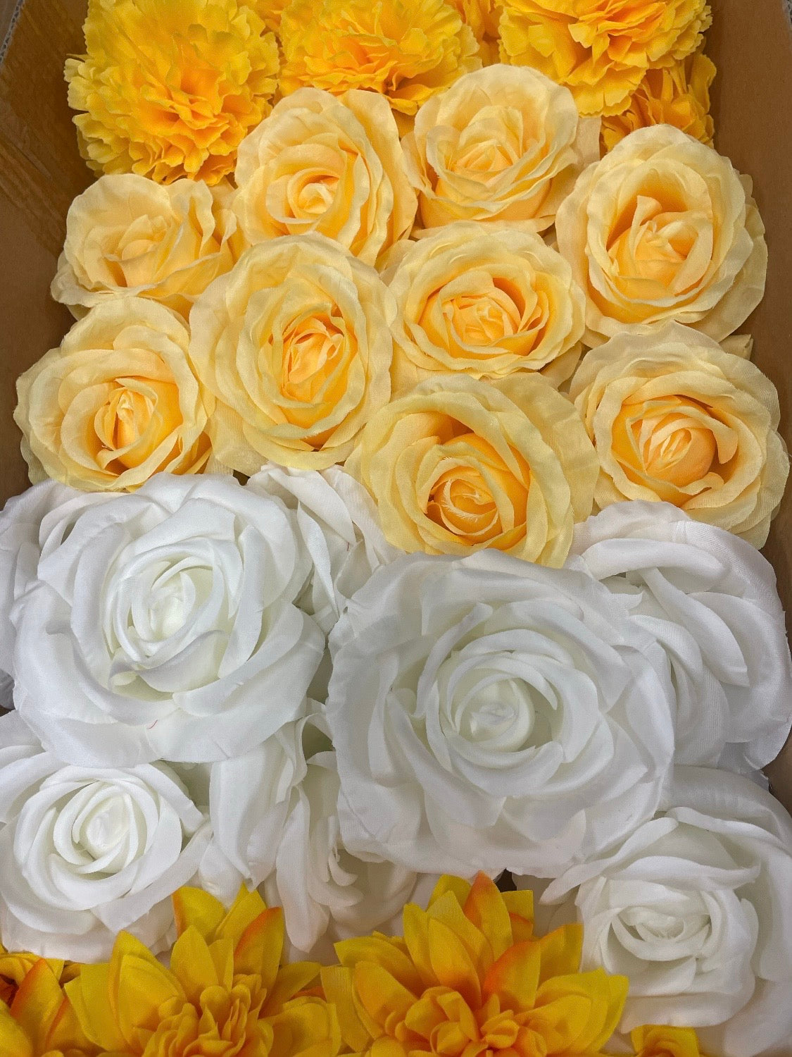 60/70 PCS Artificial Flower Heads (YS1), Mixed Colors for Wedding & DIY Decor