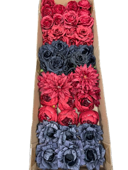 50/60 PCS Artificial Flower Heads (RH2A), Mixed Colors for Wedding & DIY Decor