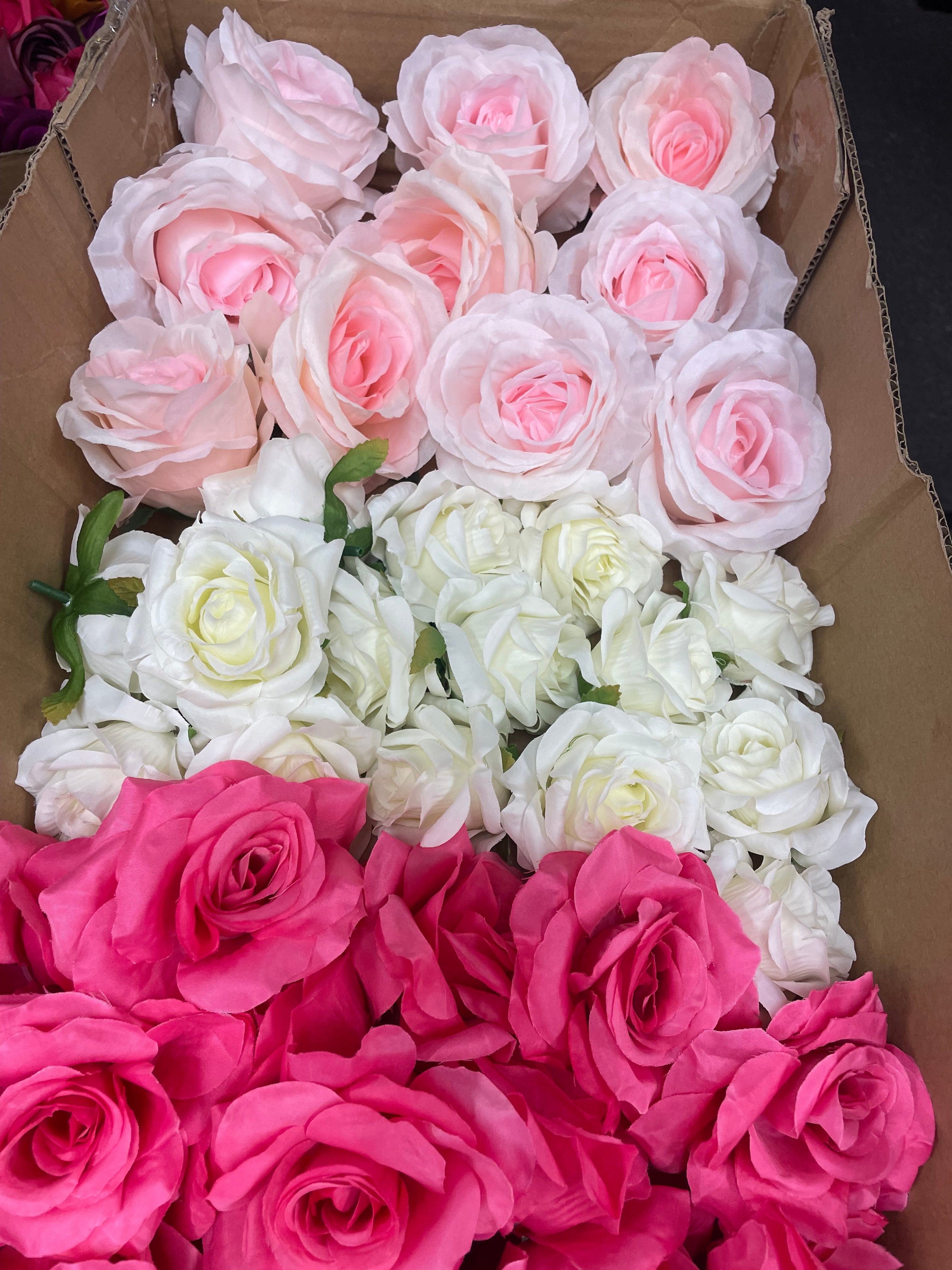 60/70 PCS Artificial Flower Heads (AS1BC1), Mixed Colors for Wedding & DIY Decor