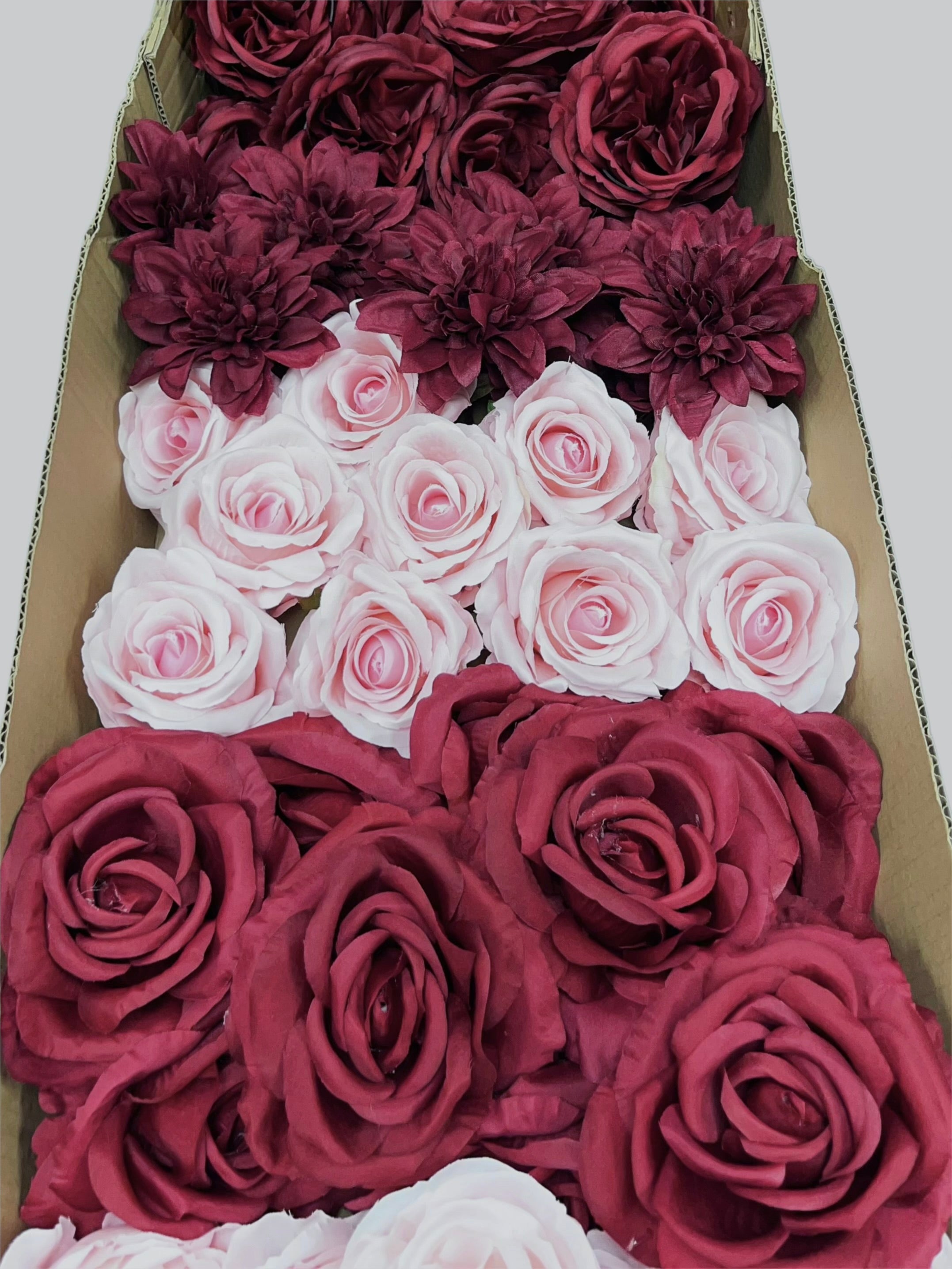 60/70 PCS Artificial Flower Heads (BP1DE), Mixed Colors for Wedding & DIY Decor