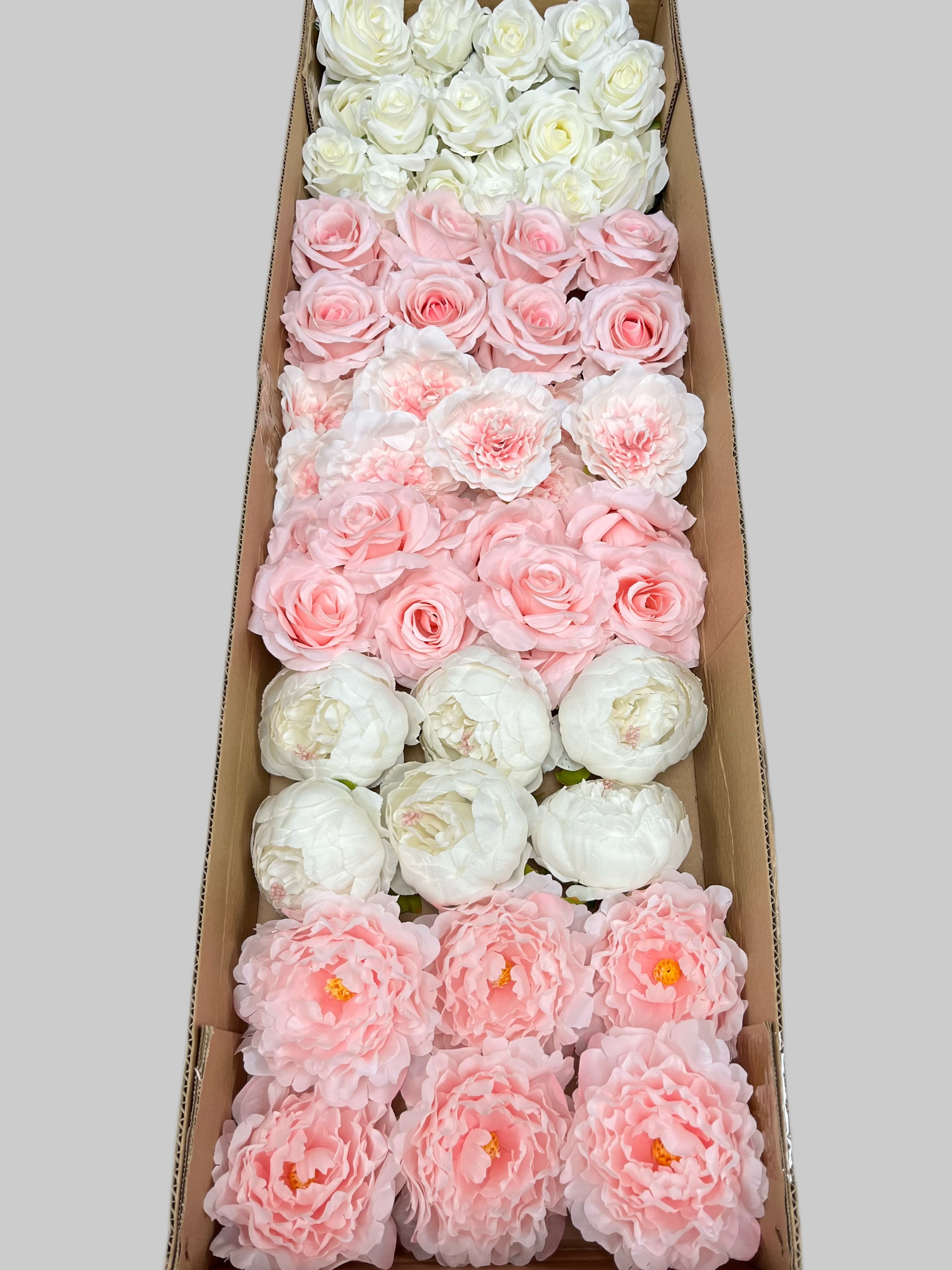 60/70 PCS Artificial Flower Heads (HS4), Mixed Colors for Wedding & DIY Decor