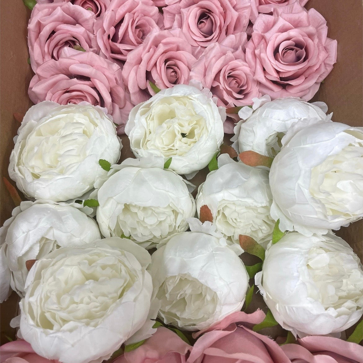 60/70 PCS Artificial Flower Heads(ES2), Mixed Colors for Wedding & DIY Decor