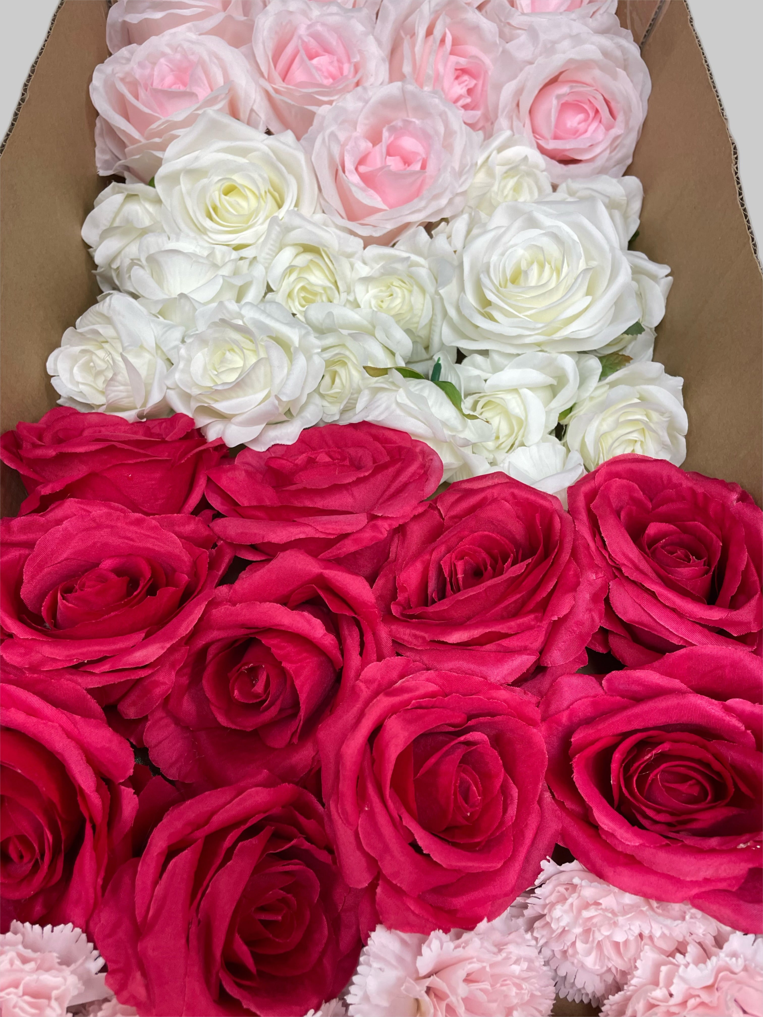 60/70 PCS Artificial Flower Heads (AS1), Mixed Colors for Wedding & DIY Decor