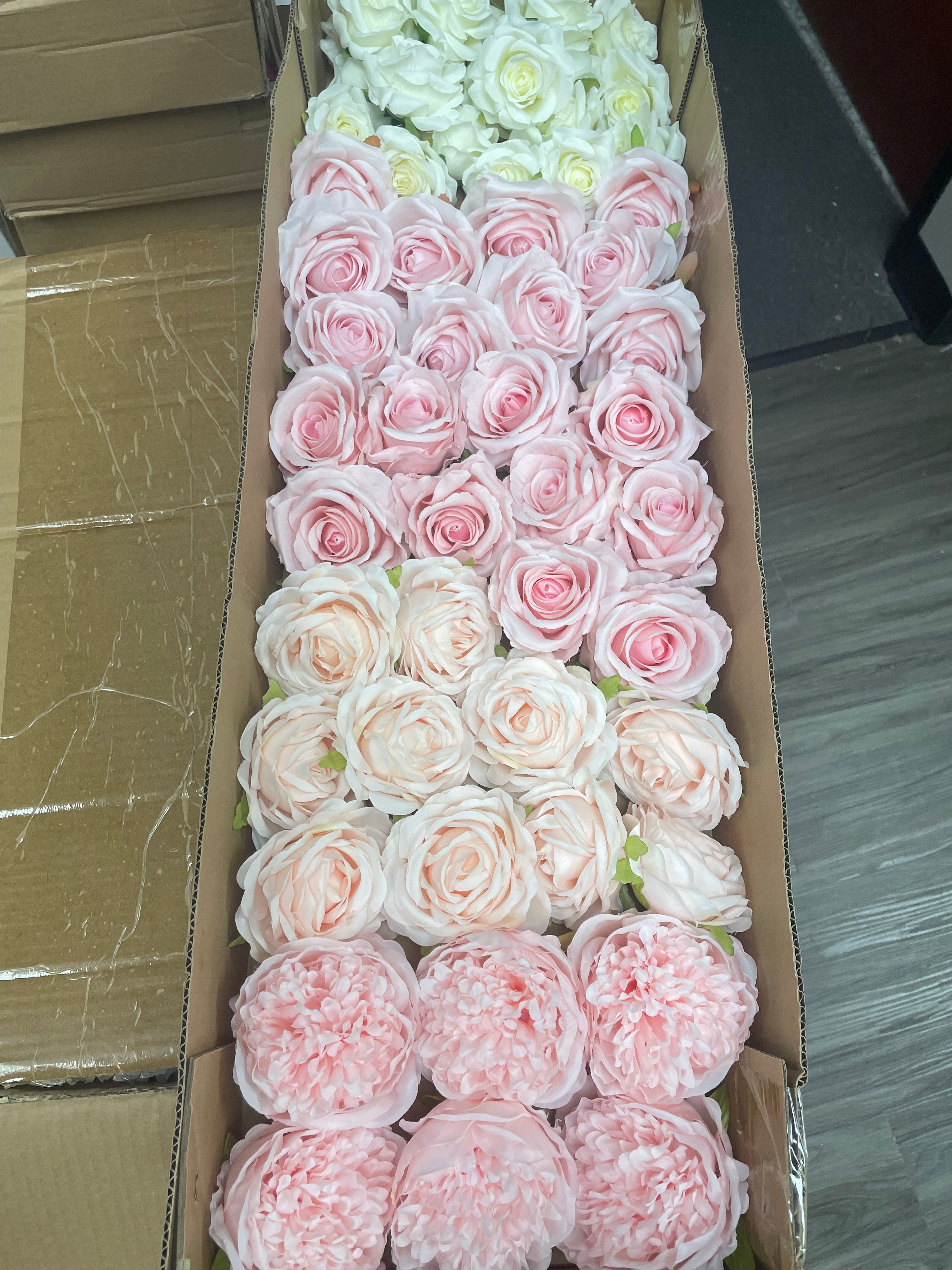 60/70 PCS Artificial Flower Heads(CS3B1) – Mixed Colors for Wedding & DIY Decor