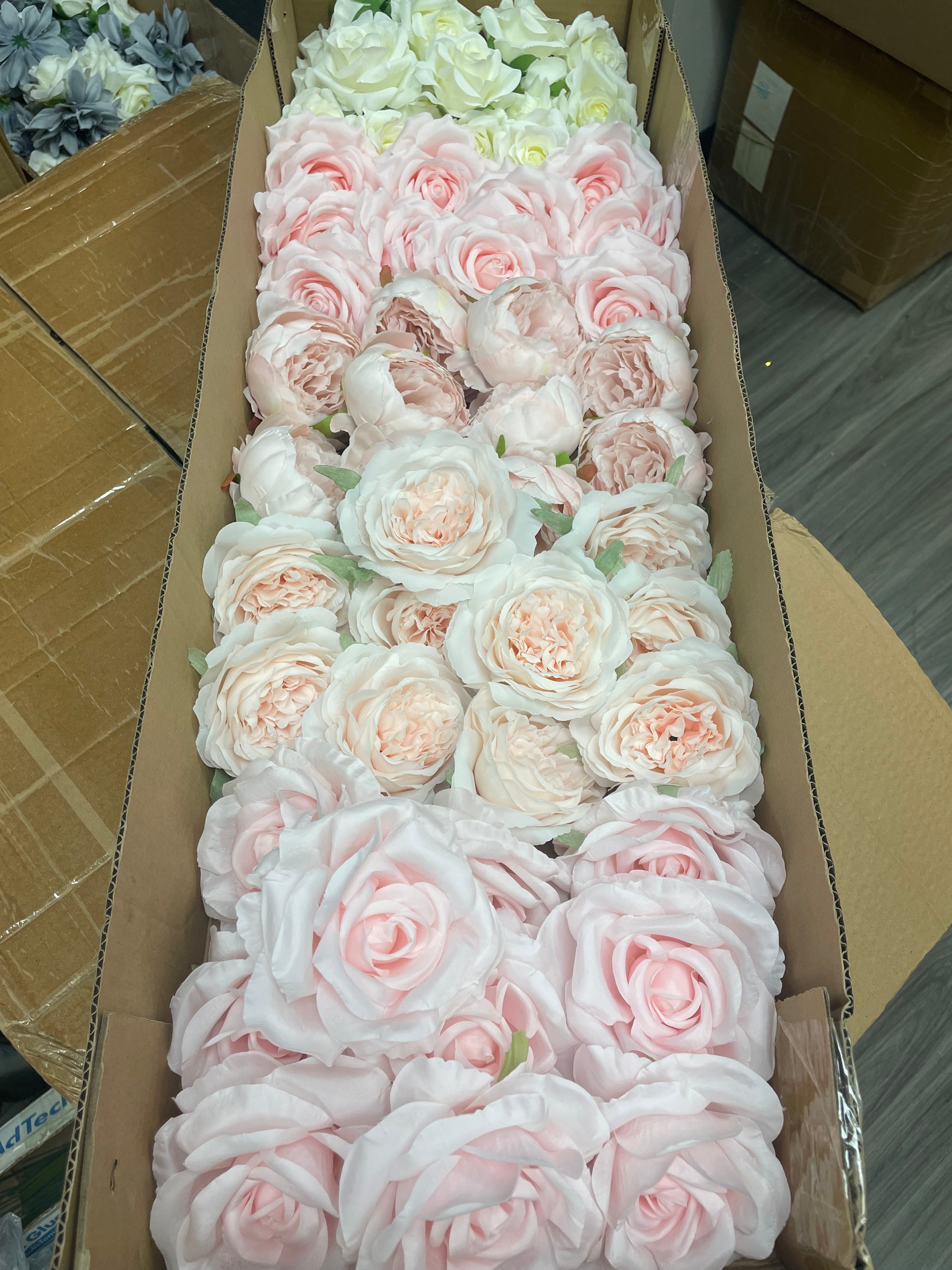 60/70 PCS Artificial Flower Heads(HS5) – Mixed Colors for Wedding & DIY Decor