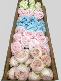 50/60 PCS Artificial Flower Heads(BS1), Mixed Colors for Wedding & DIY Decor