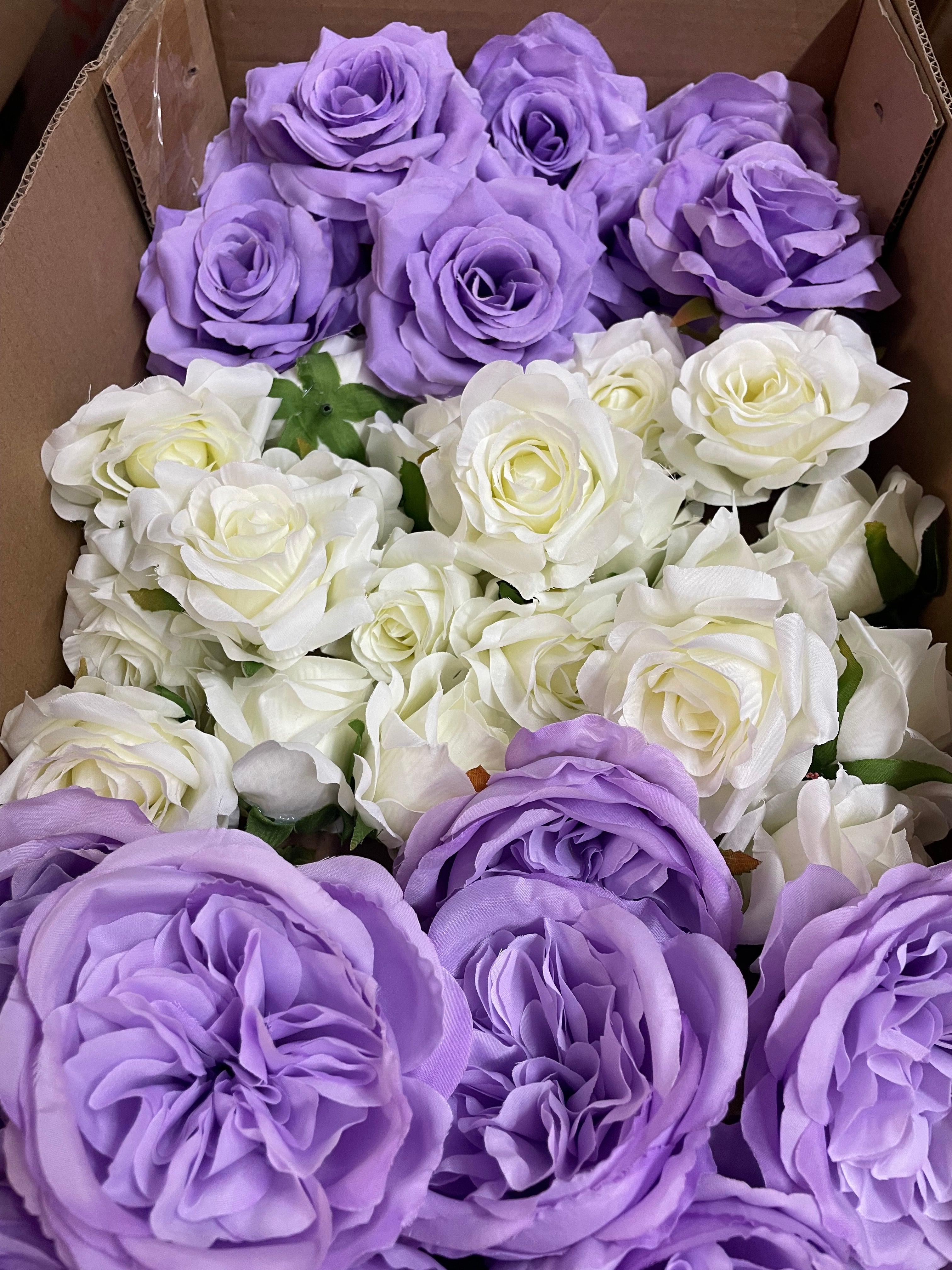 60/70 PCS Artificial Flower Heads (ZS1), Mixed Colors for Wedding & DIY Decor